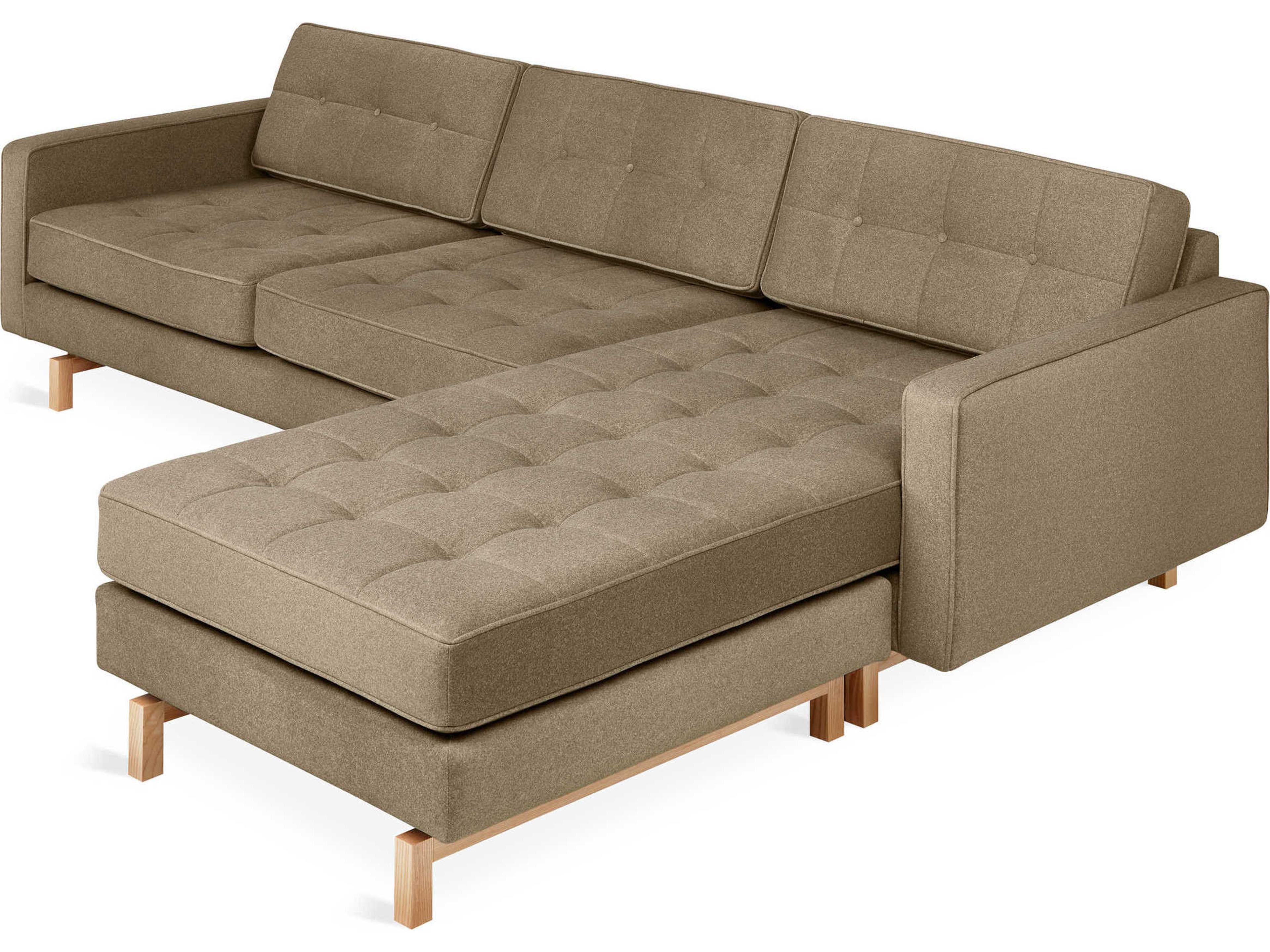 Gus* Modern Jane-2 Green Upholstered Sectional Sofa