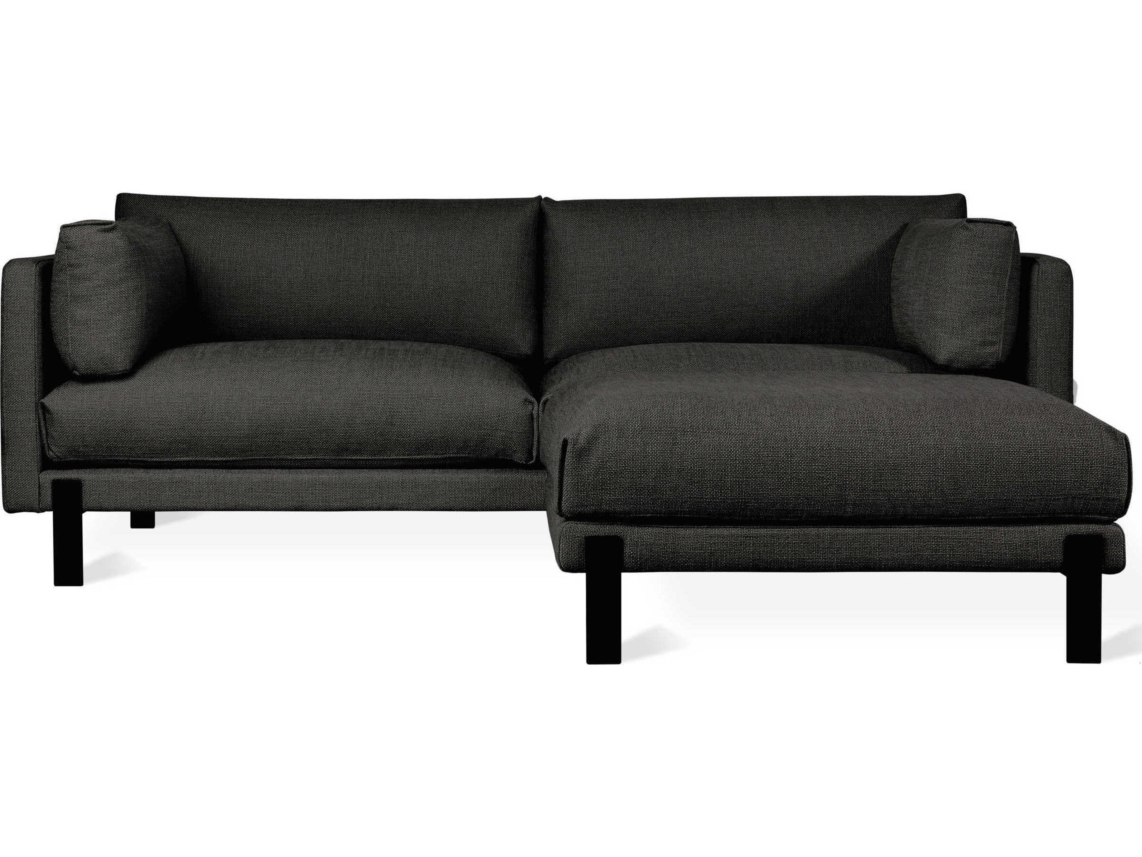 Gus* Modern Silverlake Black Upholstered Sectional Sofa