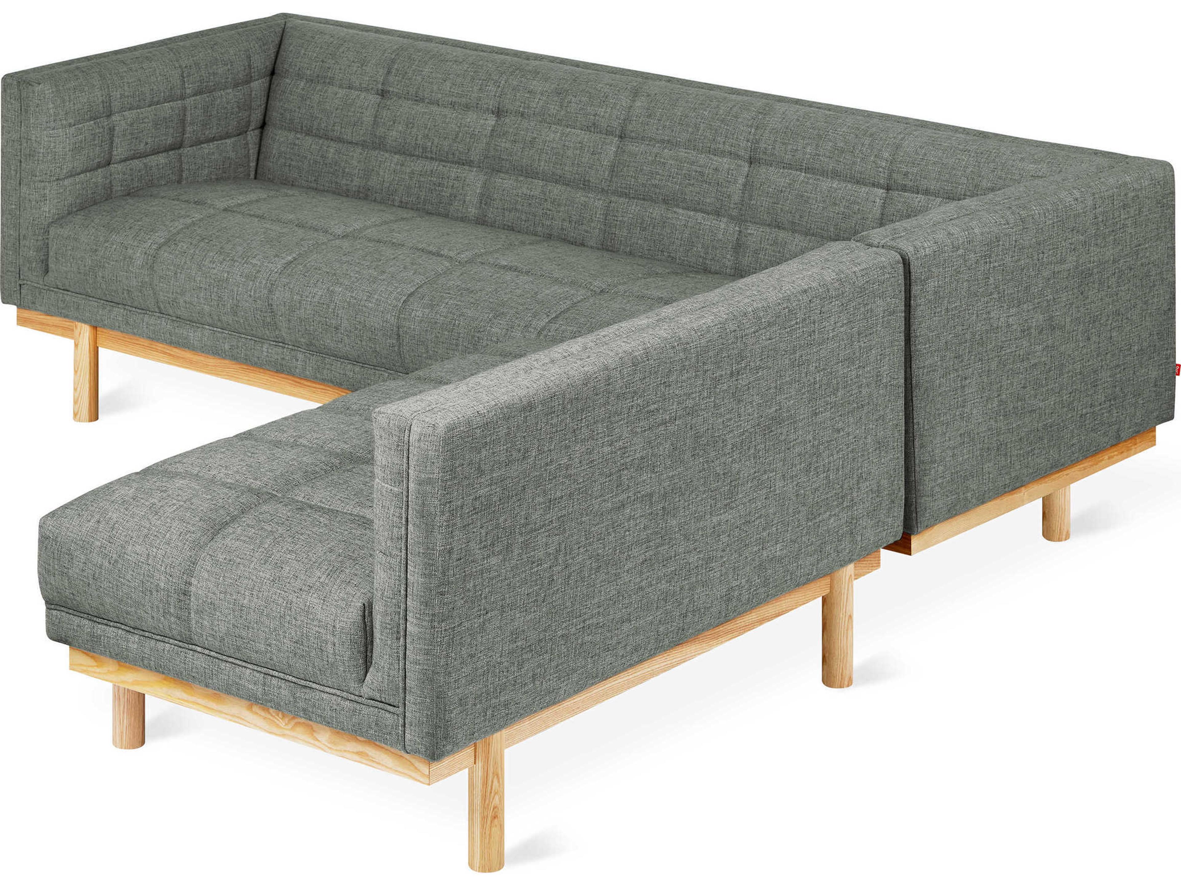 Gus* Modern Mulholland Tufted Gray Upholstered Sectional Sofa