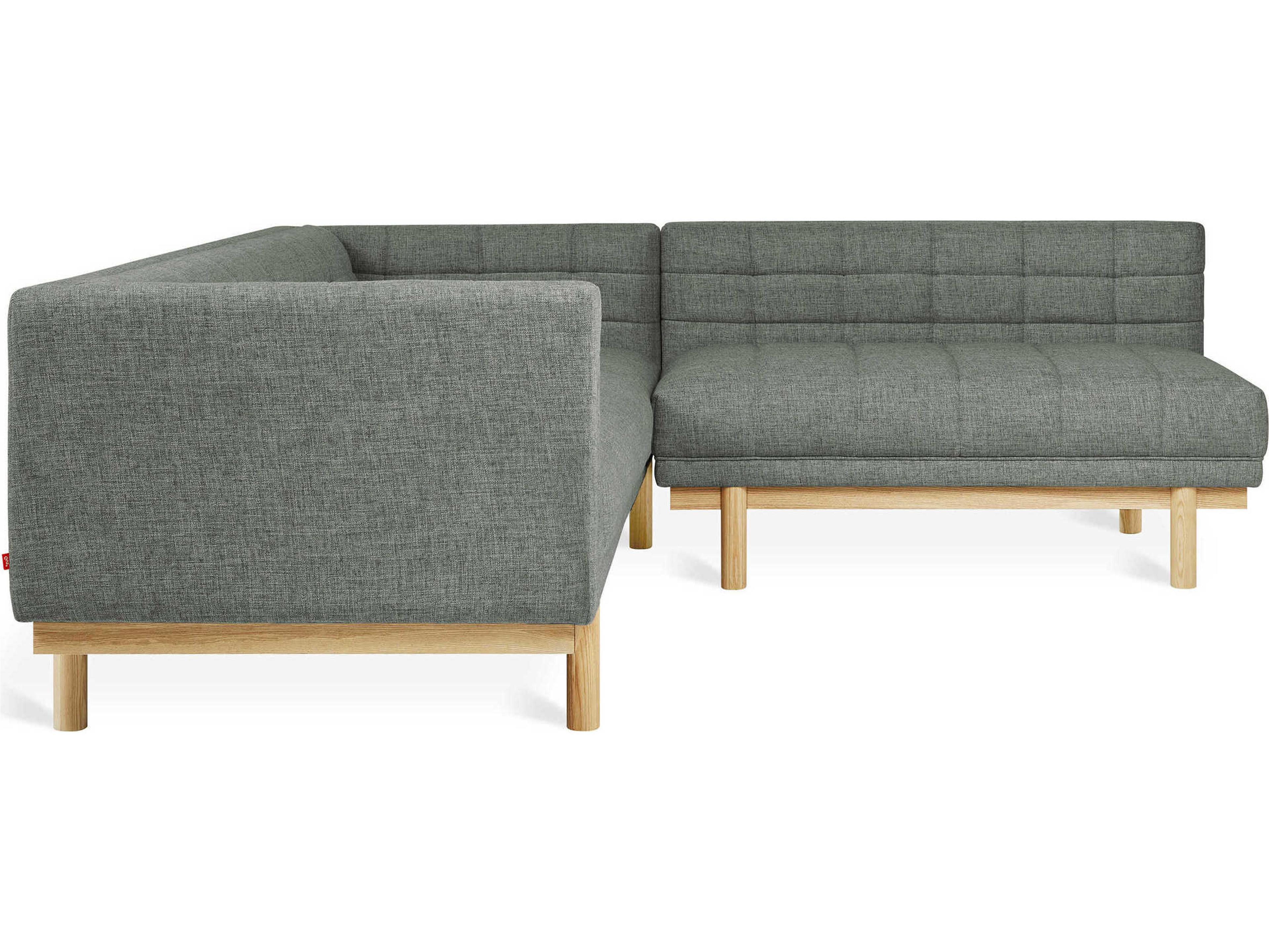 Gus* Modern Mulholland Tufted Gray Upholstered Sectional Sofa