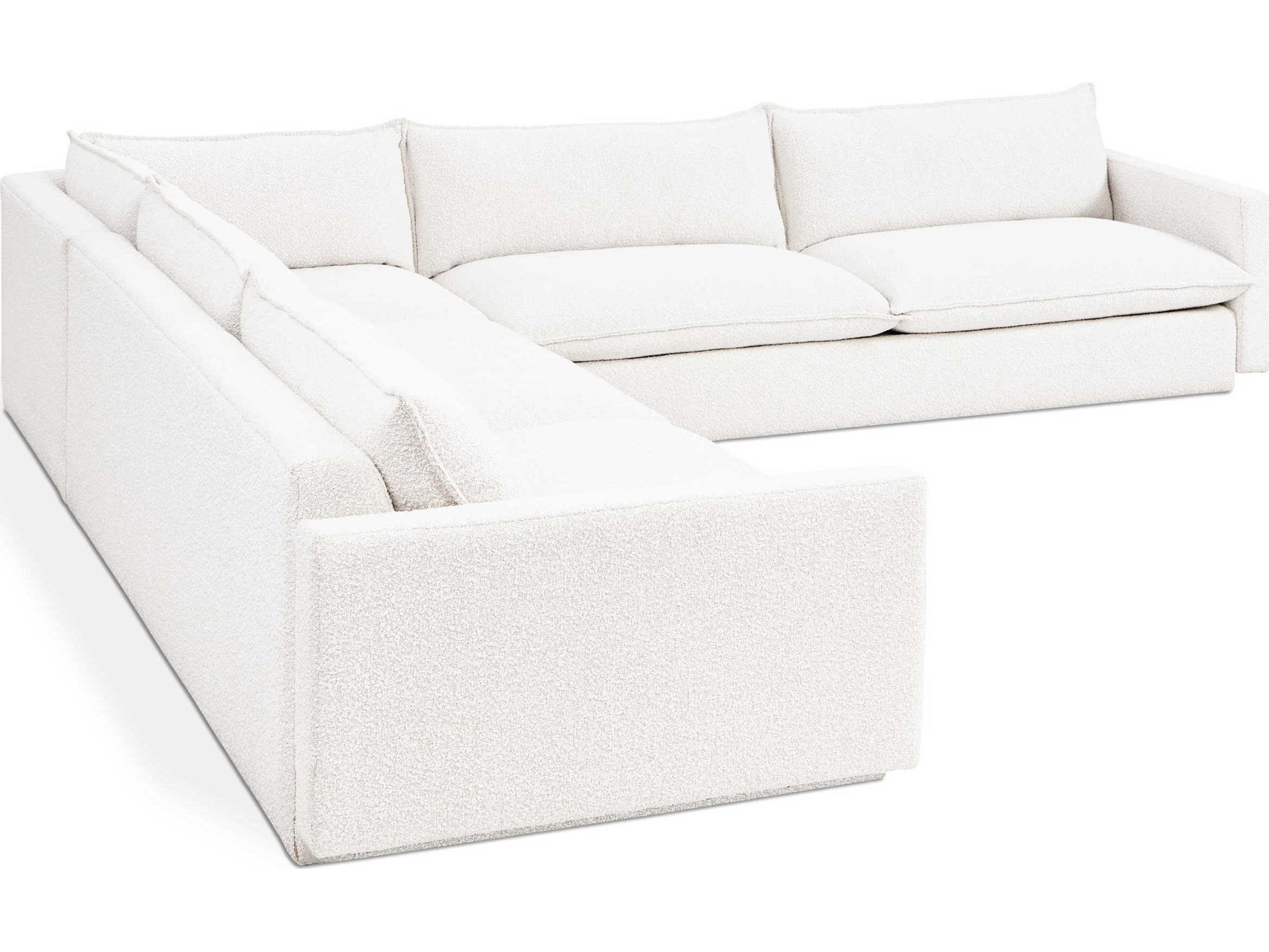 Gus* Modern Sola White Upholstered Sectional Sofa