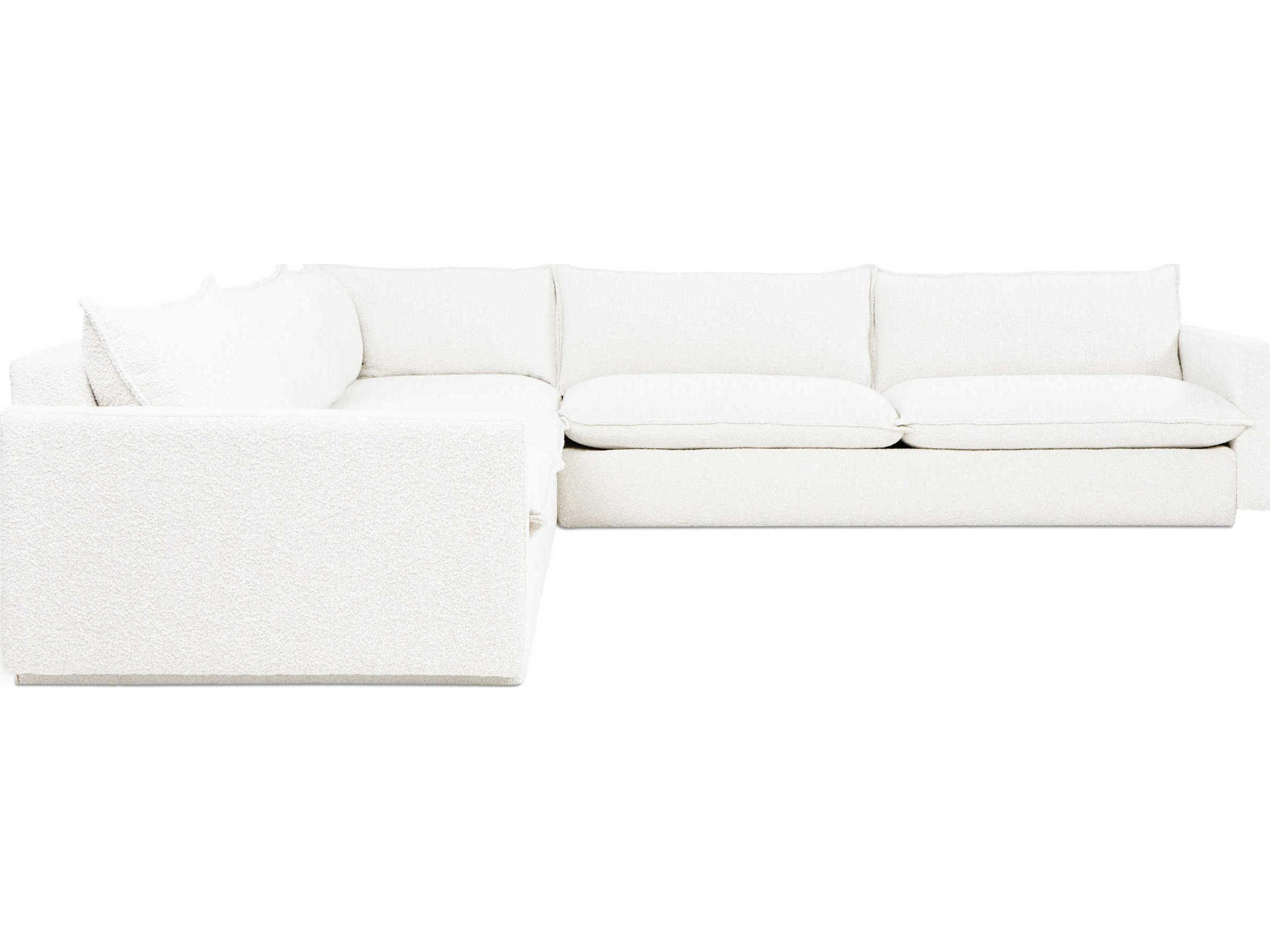 Gus* Modern Sola White Upholstered Sectional Sofa