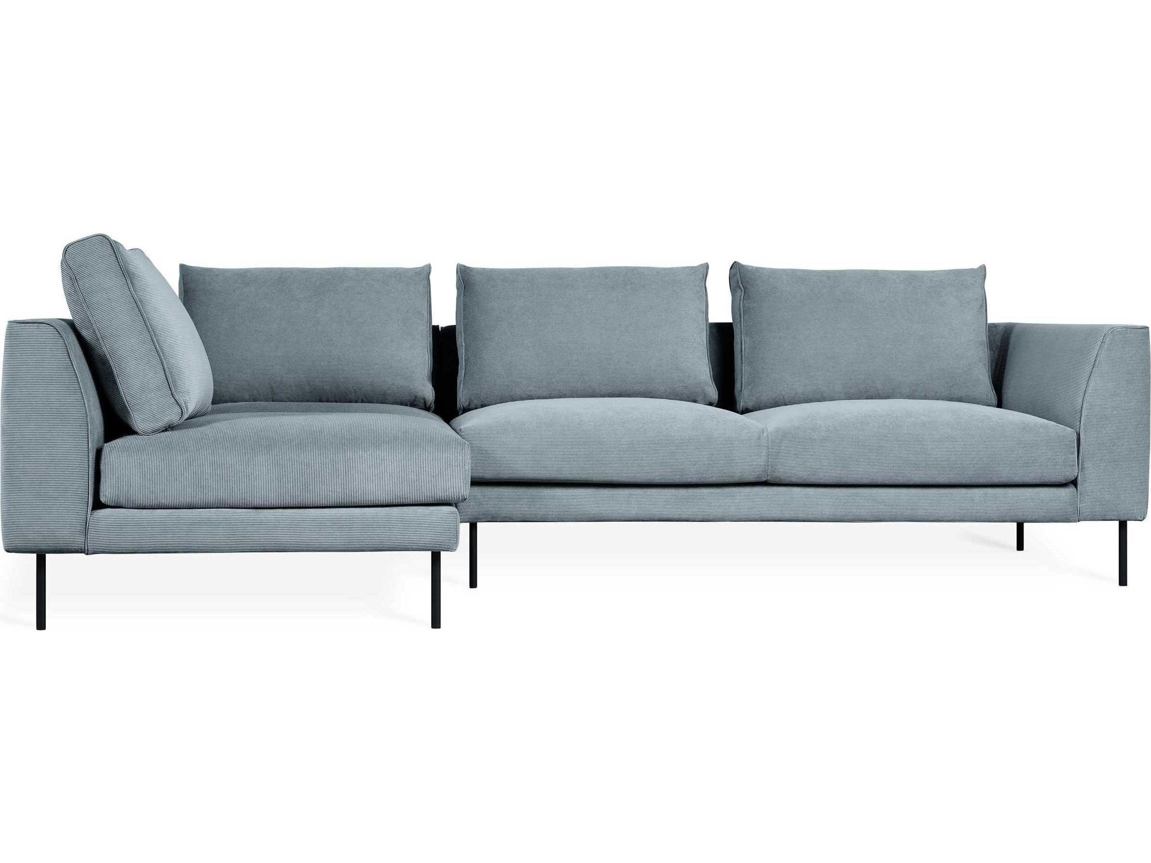 Renfrew Black Upholstered Sectional Sofa