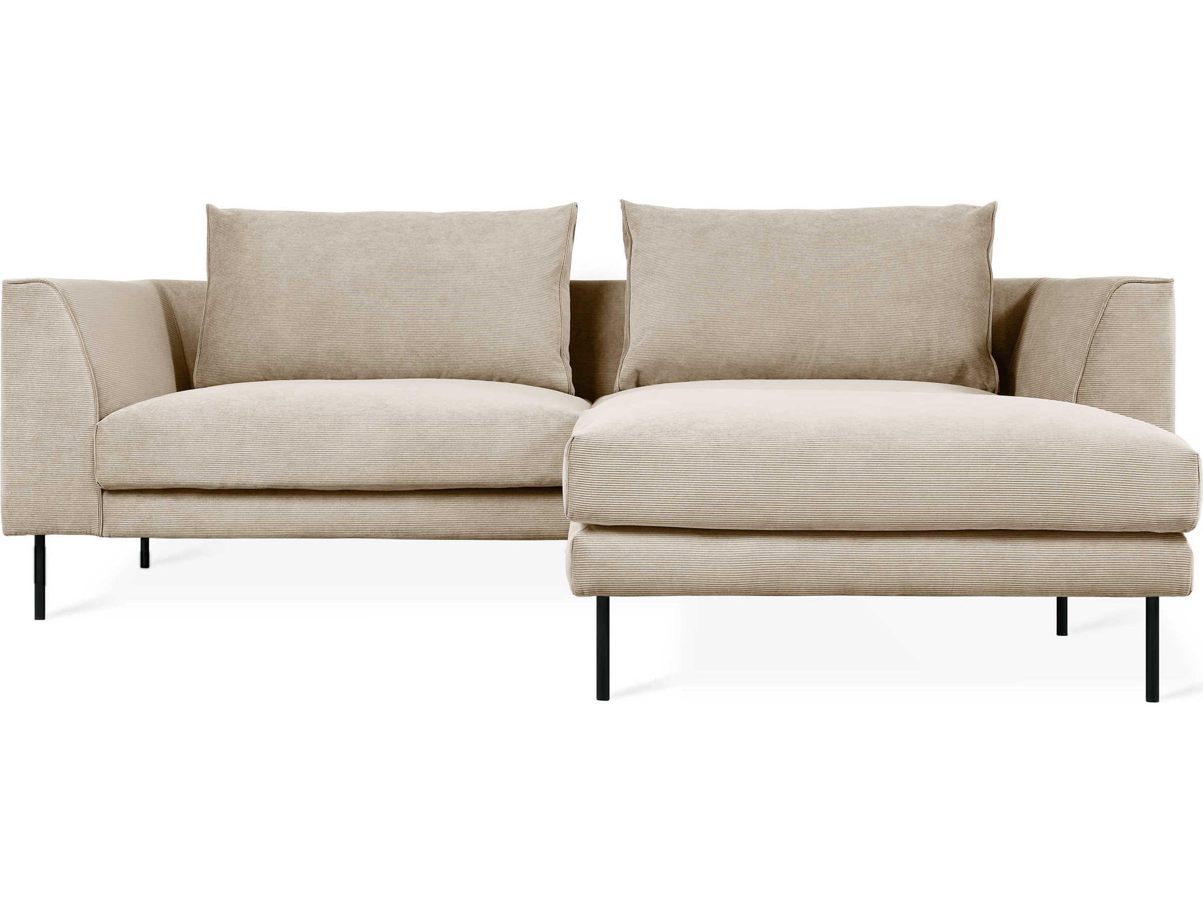 Gus* Modern Renfrew Beige Upholstered Sectional Sofa