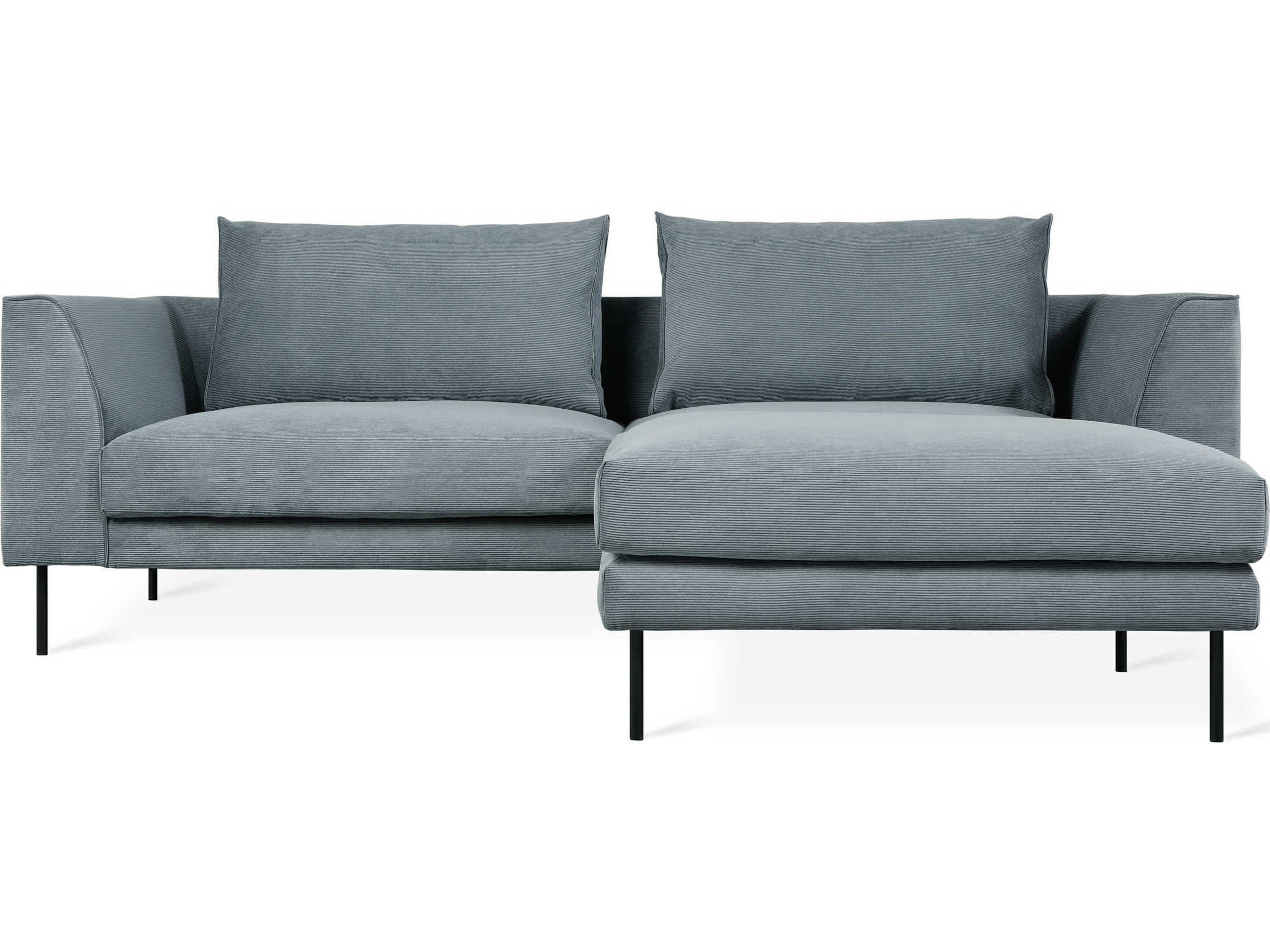 Gus* Modern Renfrew Blue Upholstered Sectional Sofa