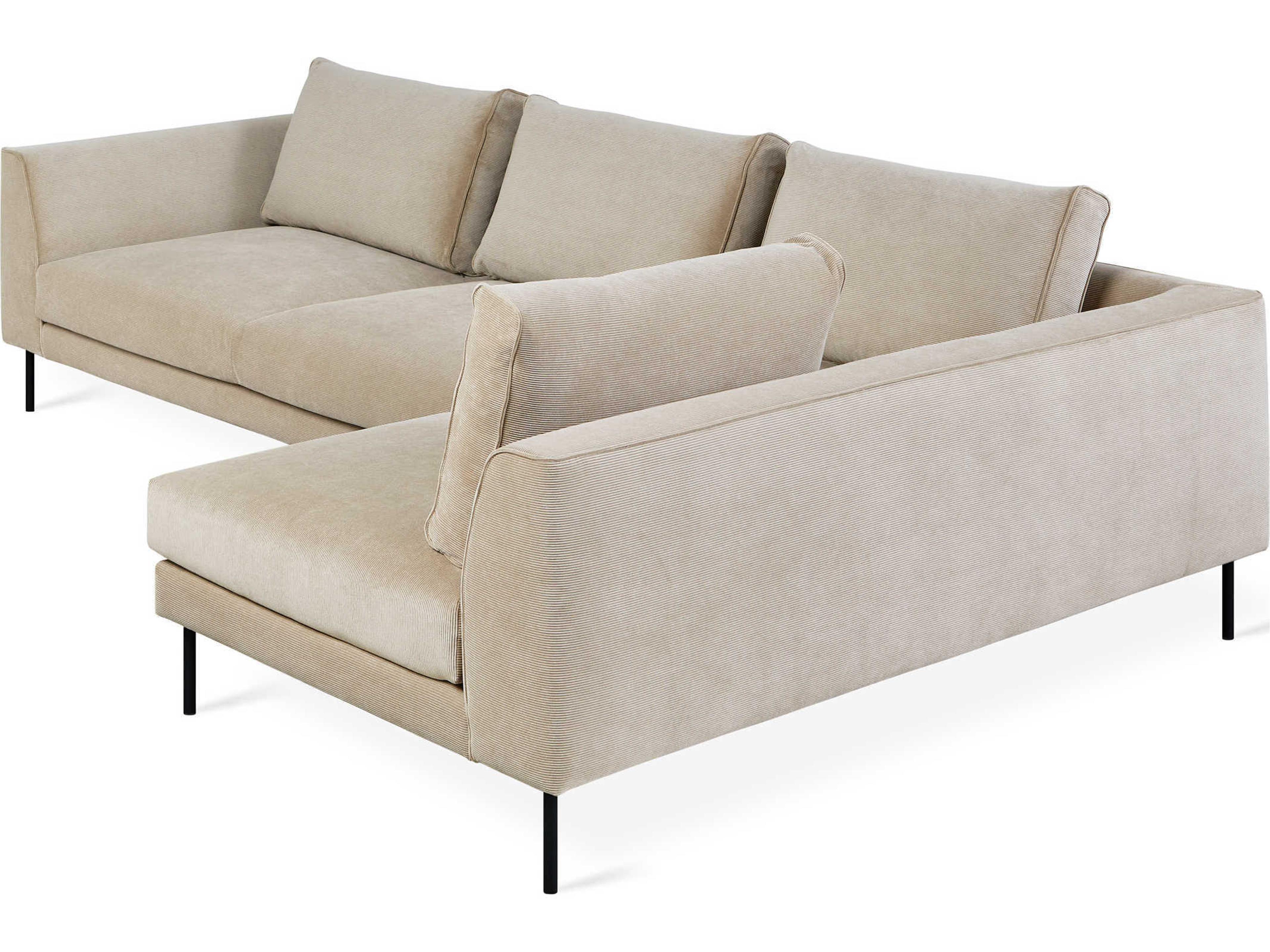 Gus* Modern Renfrew Beige Upholstered Sectional Sofa