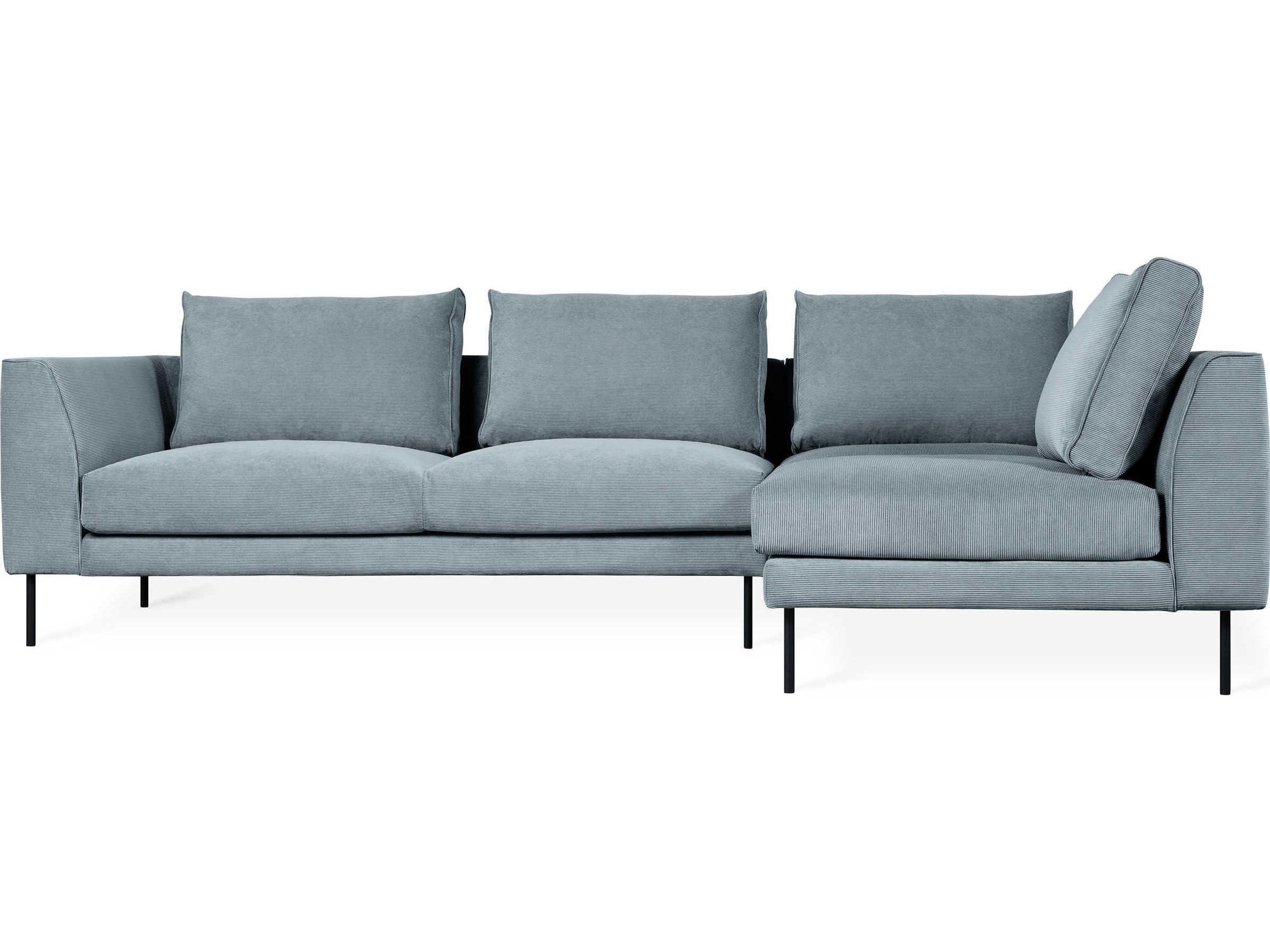 Renfrew Black Upholstered Sectional Sofa