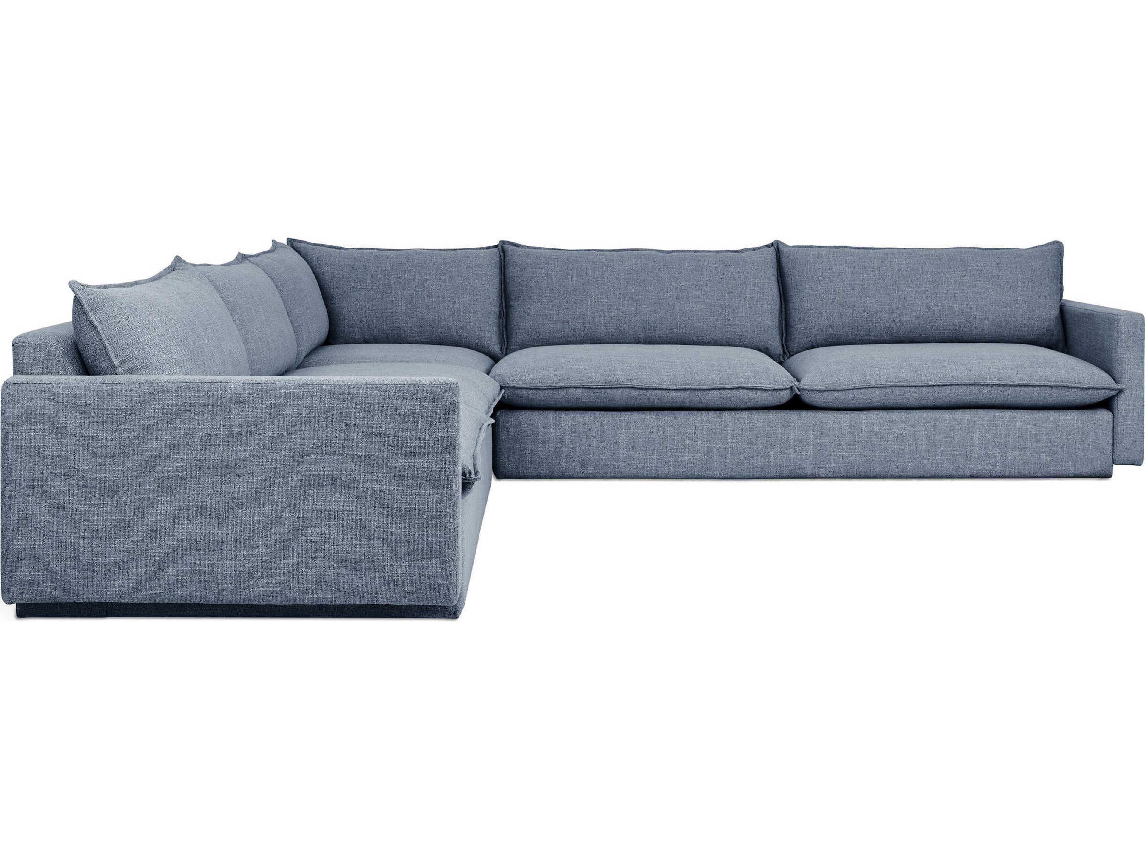 Gus* Modern Sola Blue Upholstered Sectional Sofa