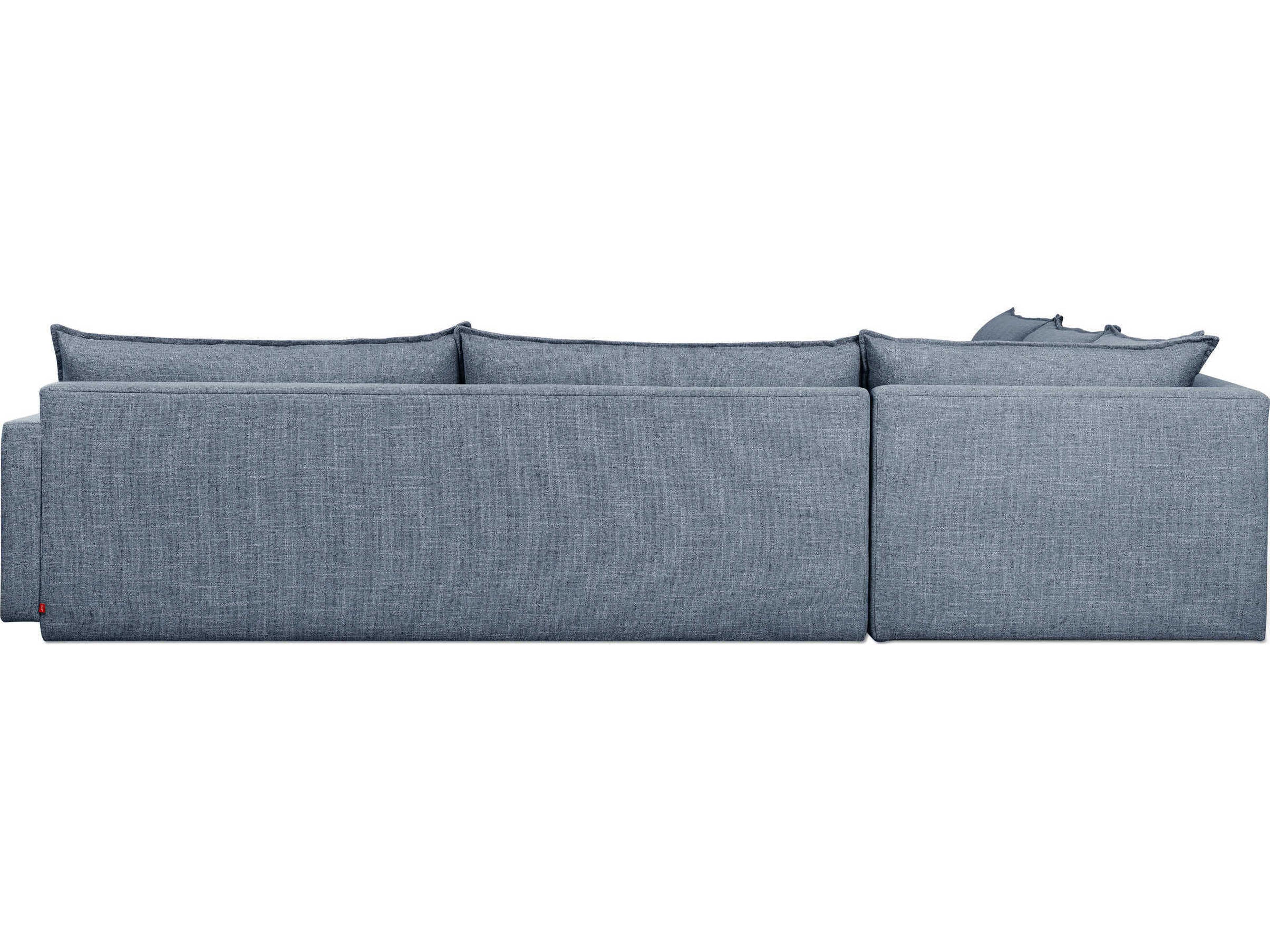 Gus* Modern Sola Blue Upholstered Sectional Sofa