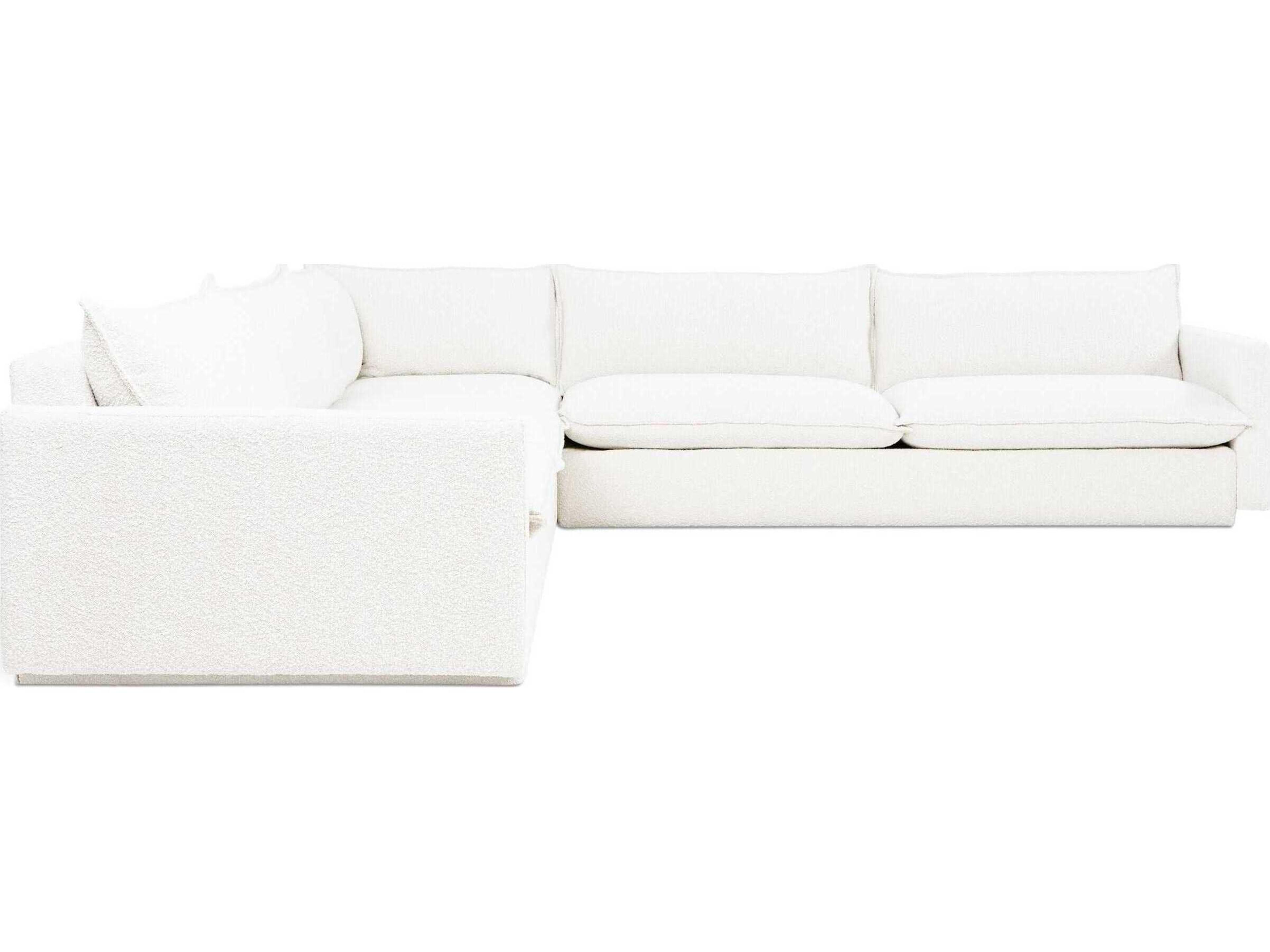 Gus* Modern Sola White Upholstered Sectional Sofa