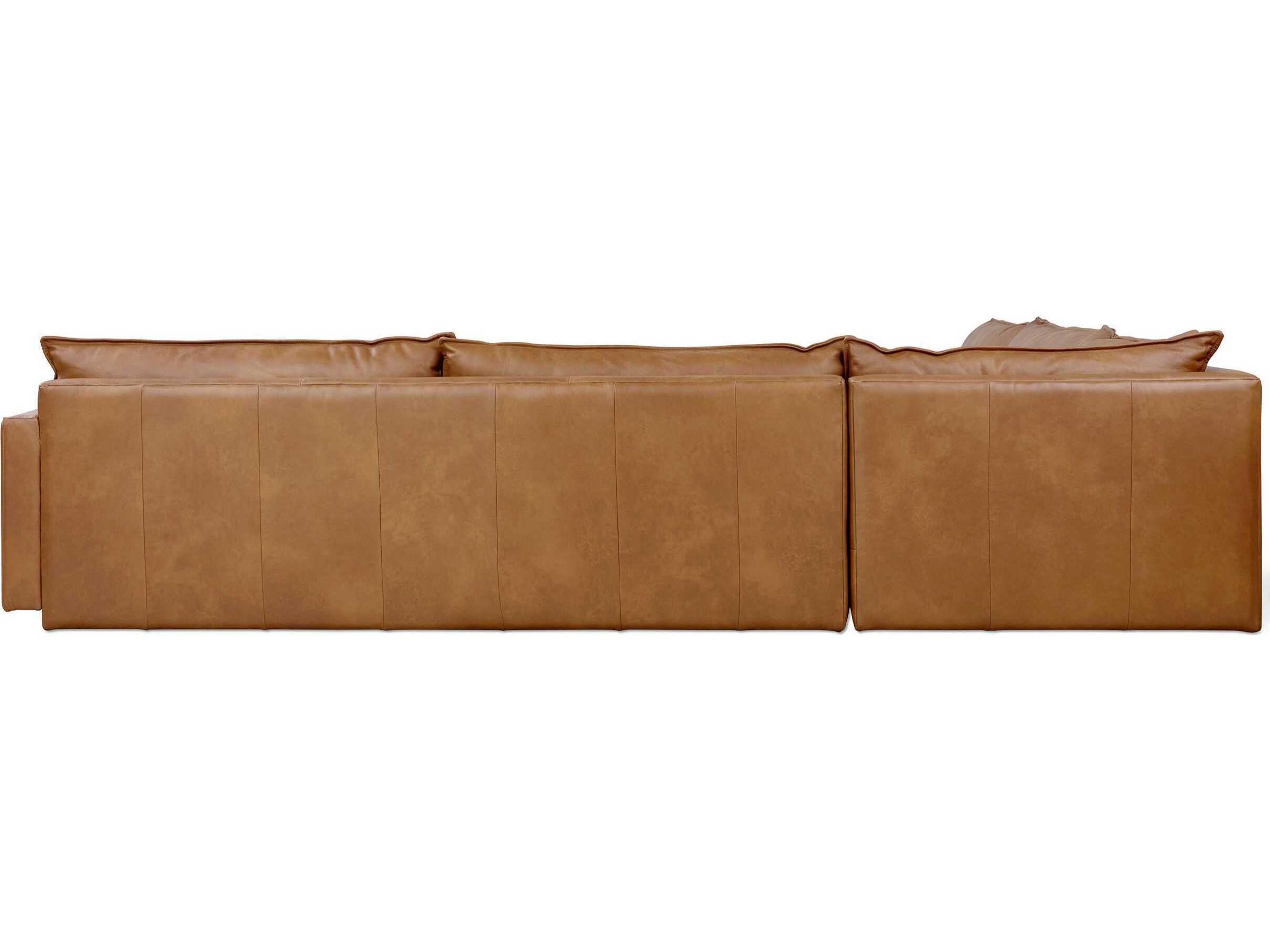 Gus* Modern Sola Brown Leather Sectional Sofa