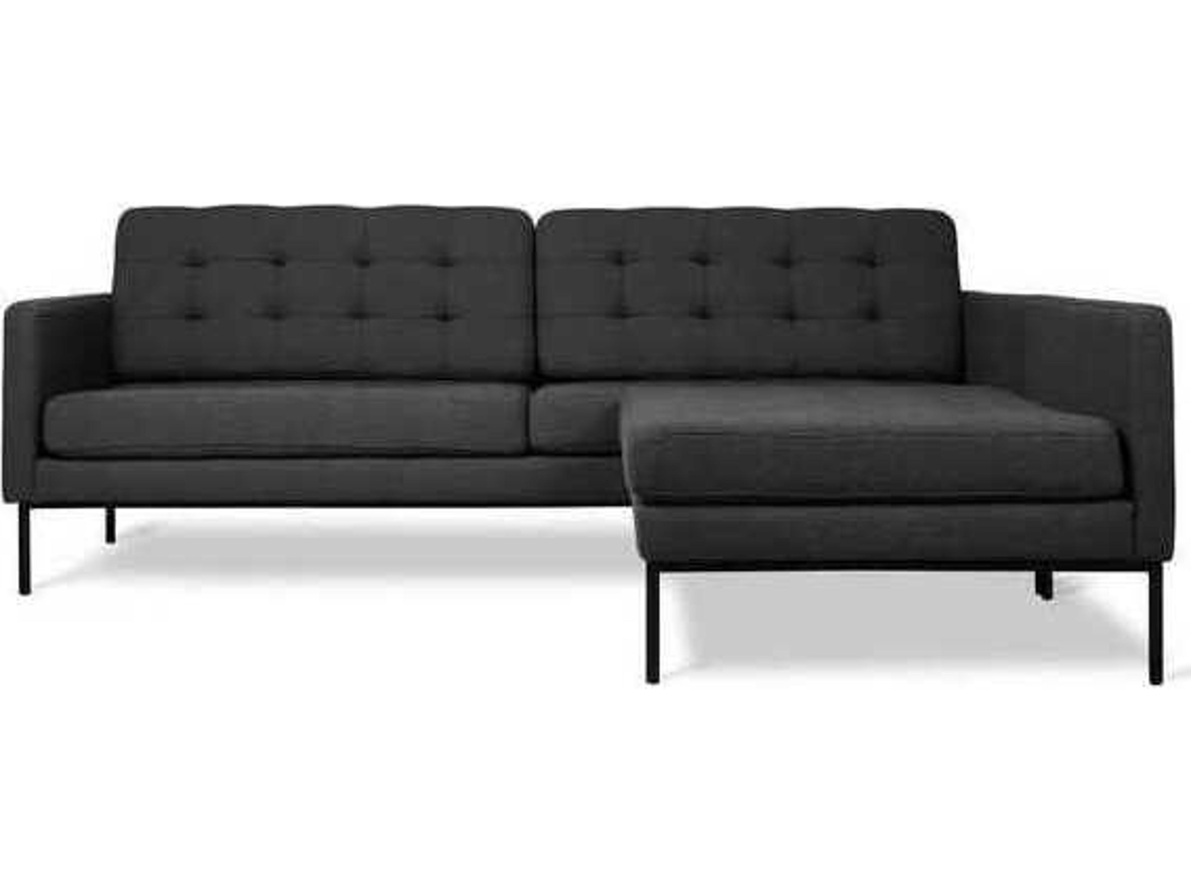 Gus* Modern Towne Black Upholstered Sectional Sofa