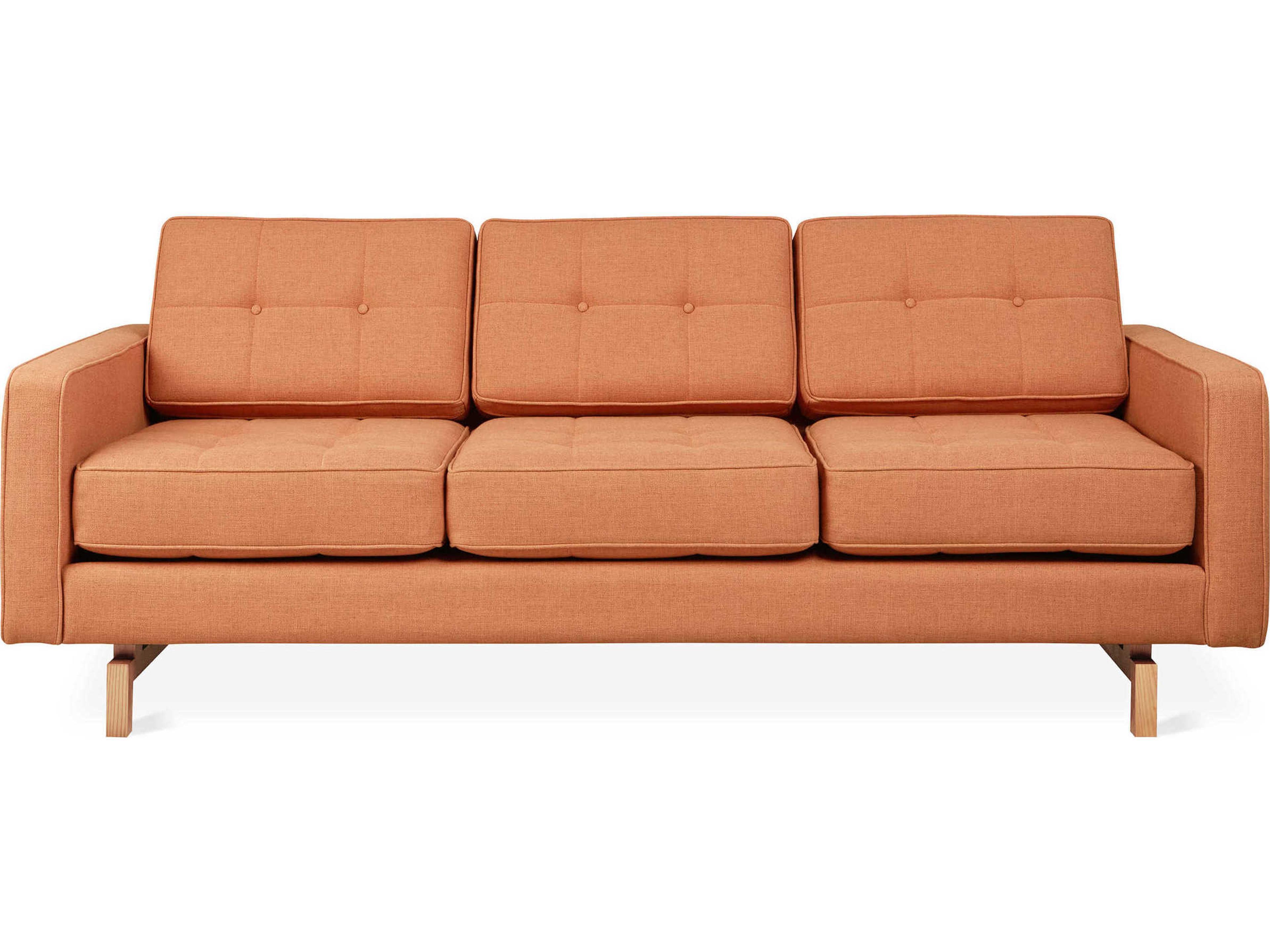 Gus* Modern Jane-2 Caledon Sedona Orange Upholstered Sofa