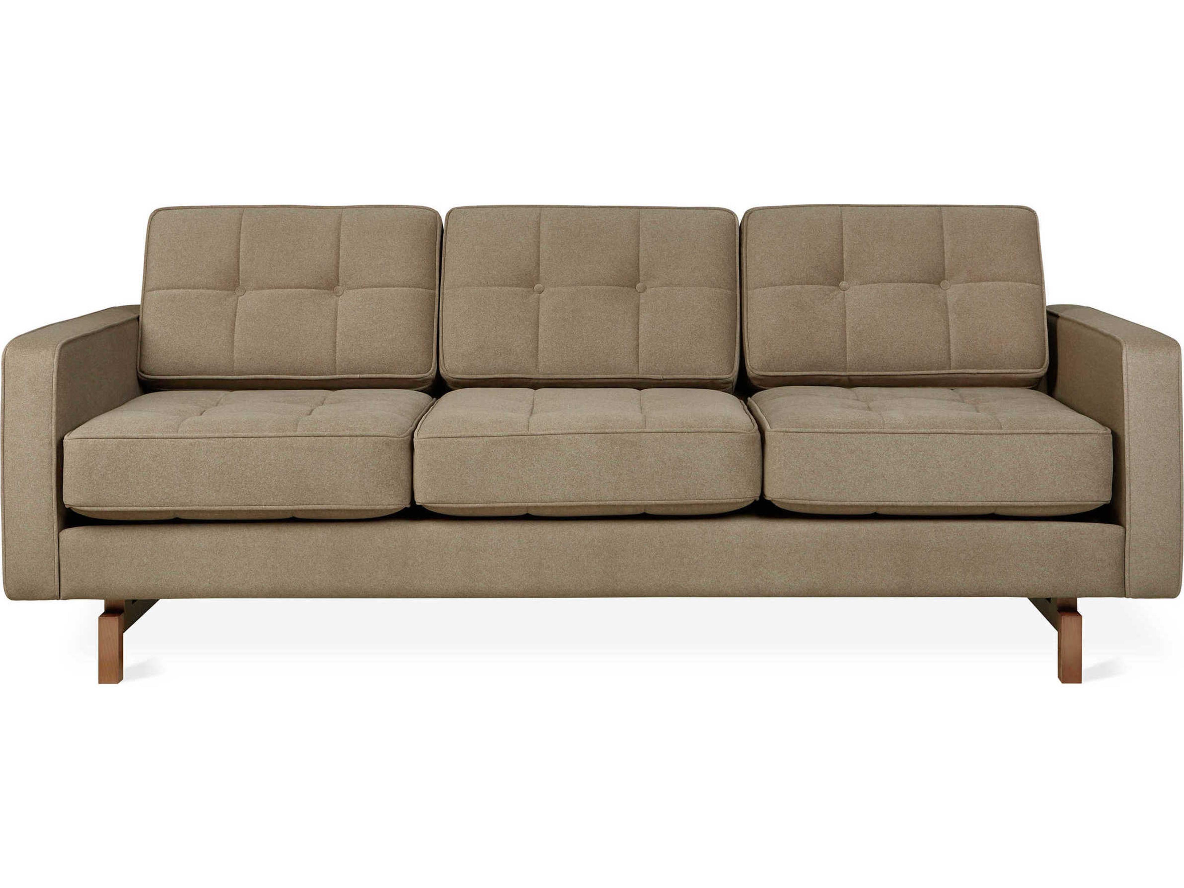 Gus* Modern Jane-2 Merino Mocha Green Upholstered Sofa