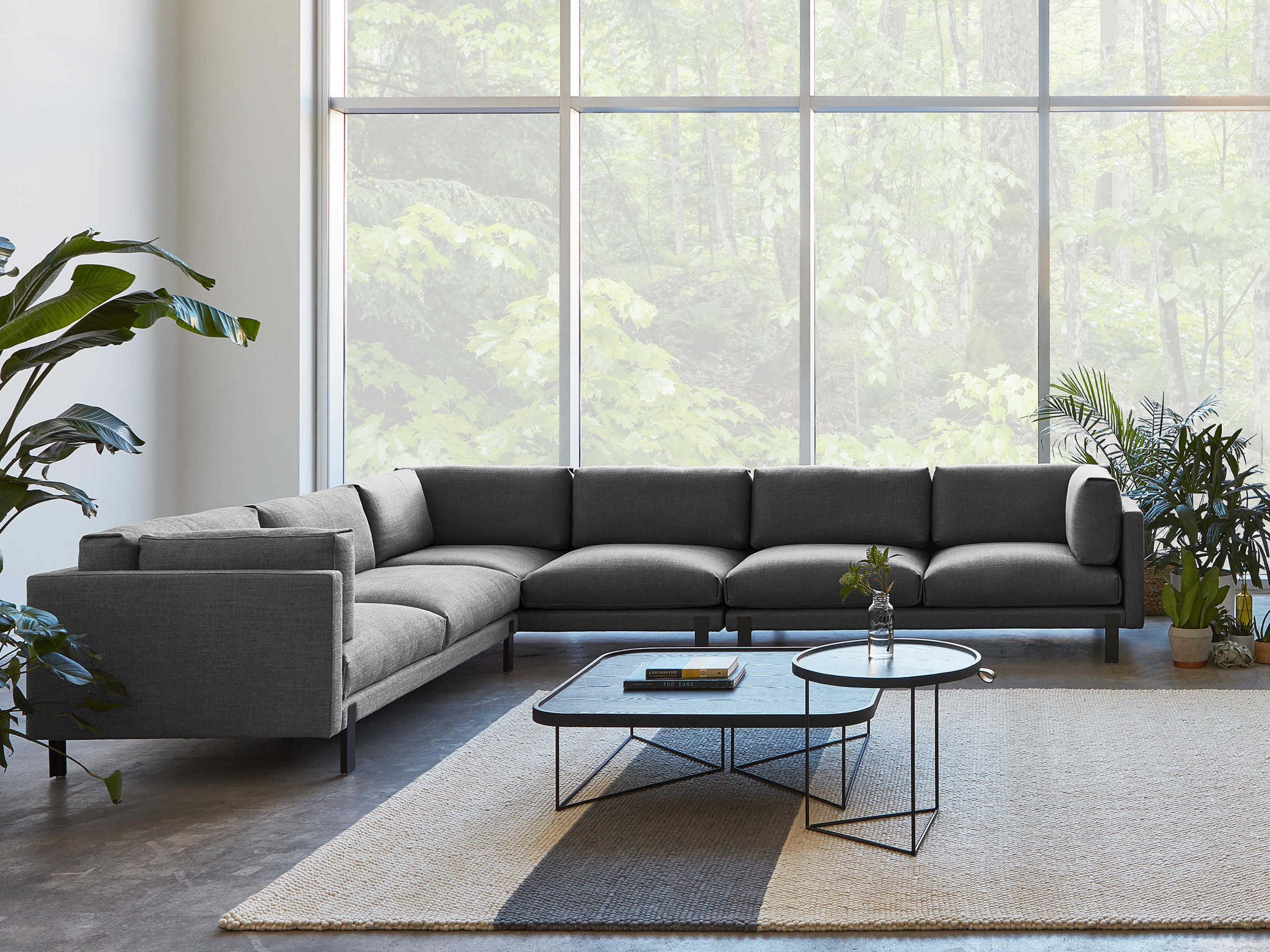 Gus* Modern Silverlake Gray Upholstered Sectional Sofa
