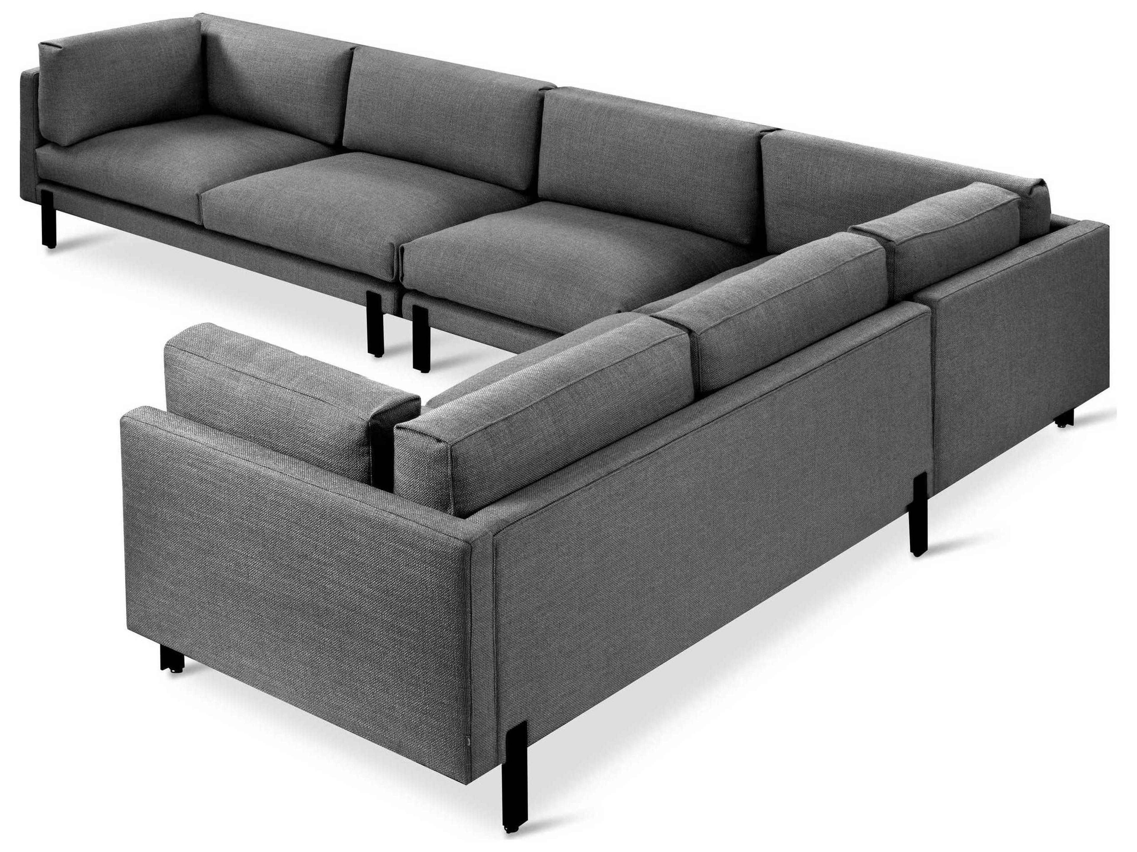 Gus* Modern Silverlake Gray Upholstered Sectional Sofa