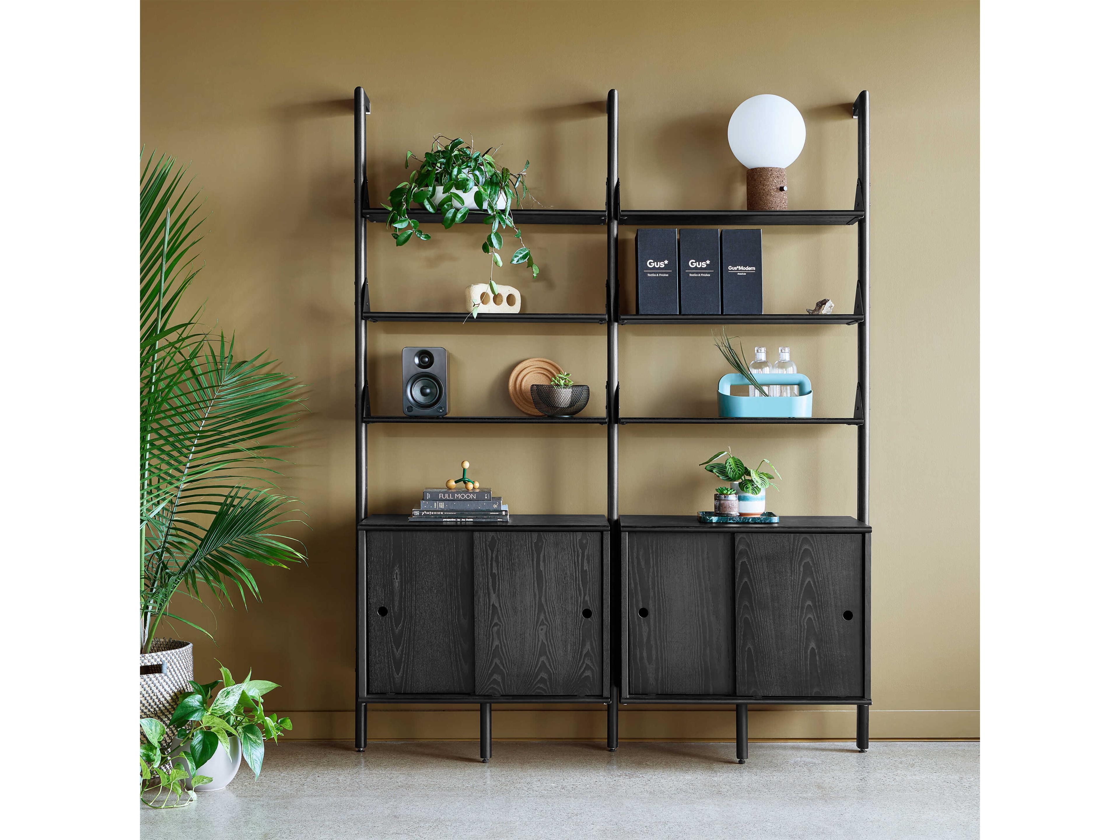 Gus* Modern Branch Black Bookcase