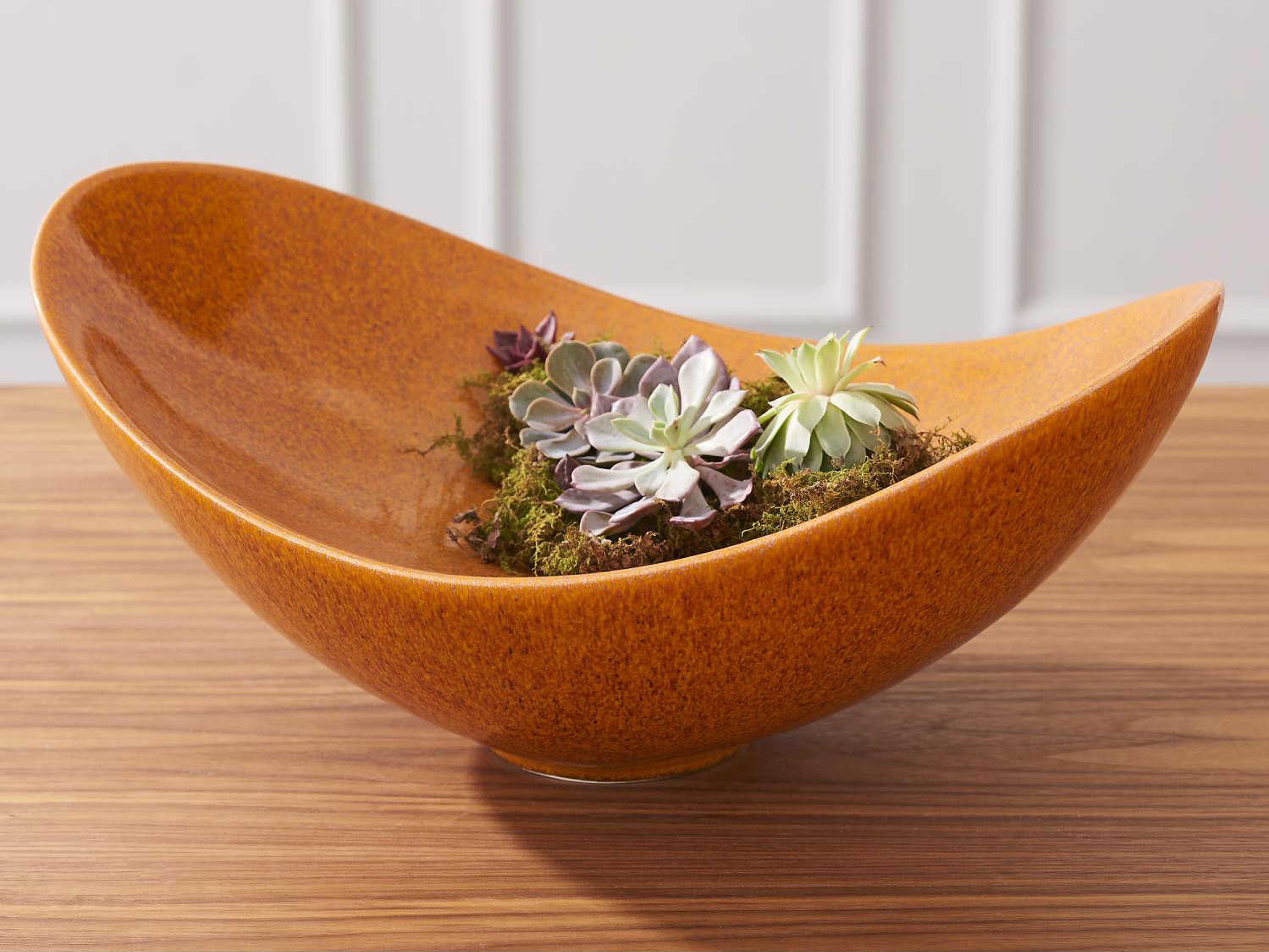 Global Views Swoop Orange Decorative Bowl