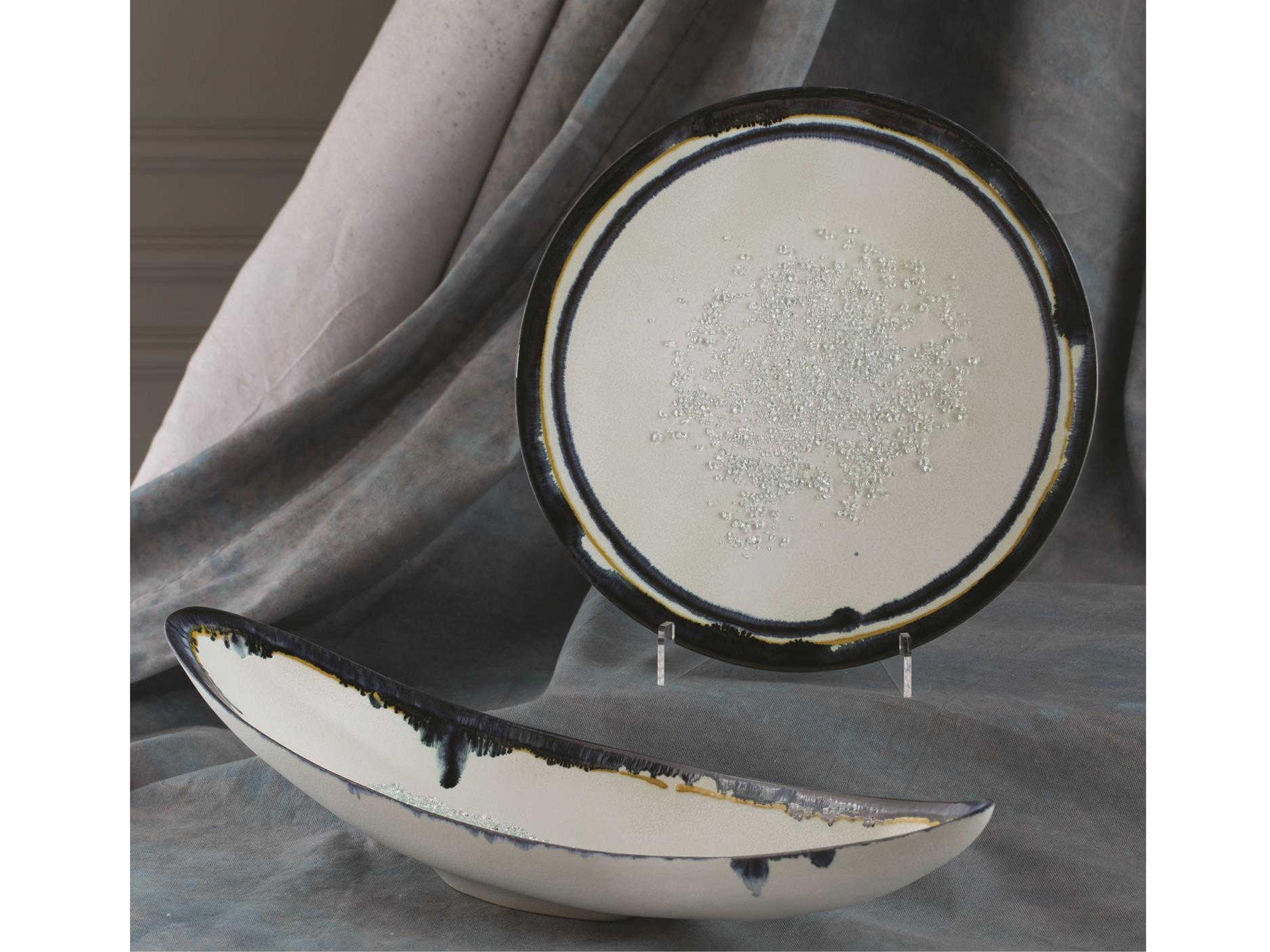 Global Views Glass Drip Decorative Canoe Bowl