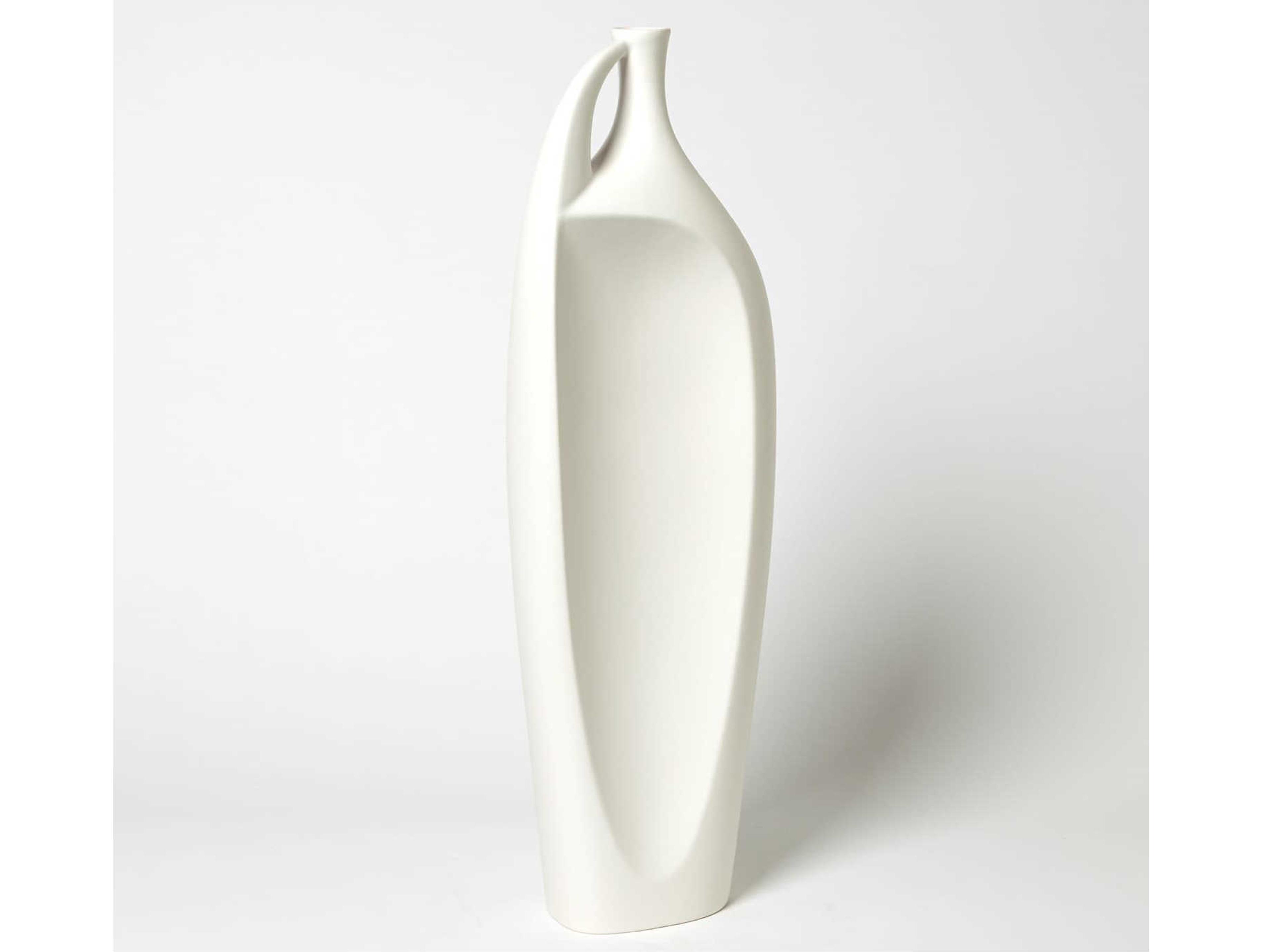 Global Views Indentation Matte White Large Vase