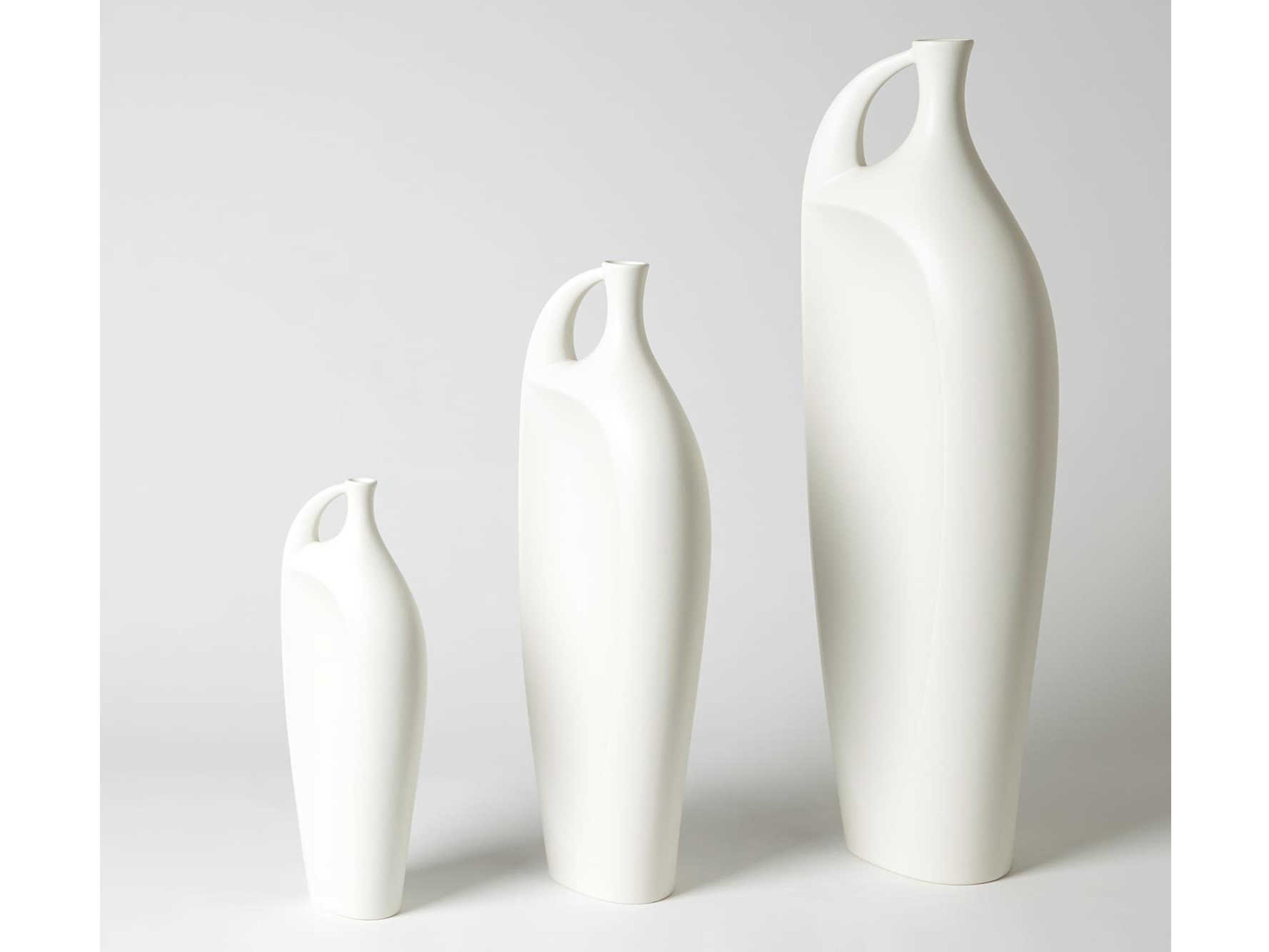 Global Views Indentation Matte White Large Vase