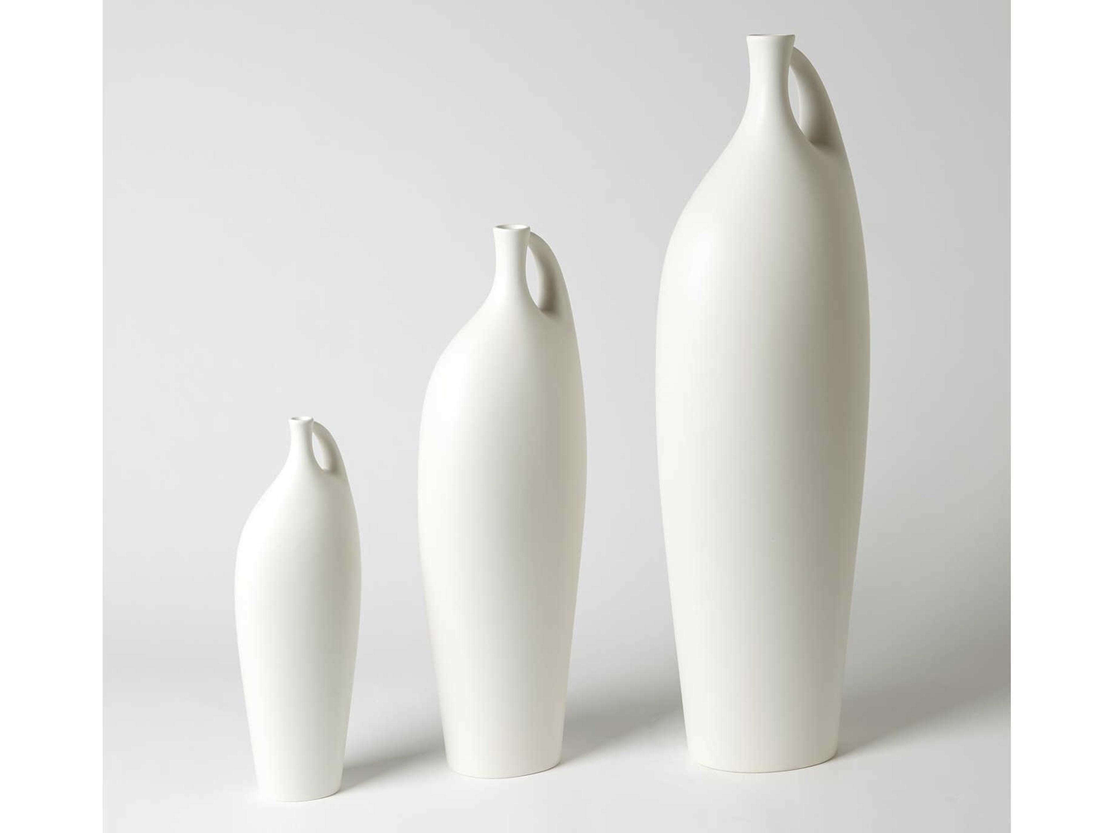 Global Views Indentation Matte White Large Vase