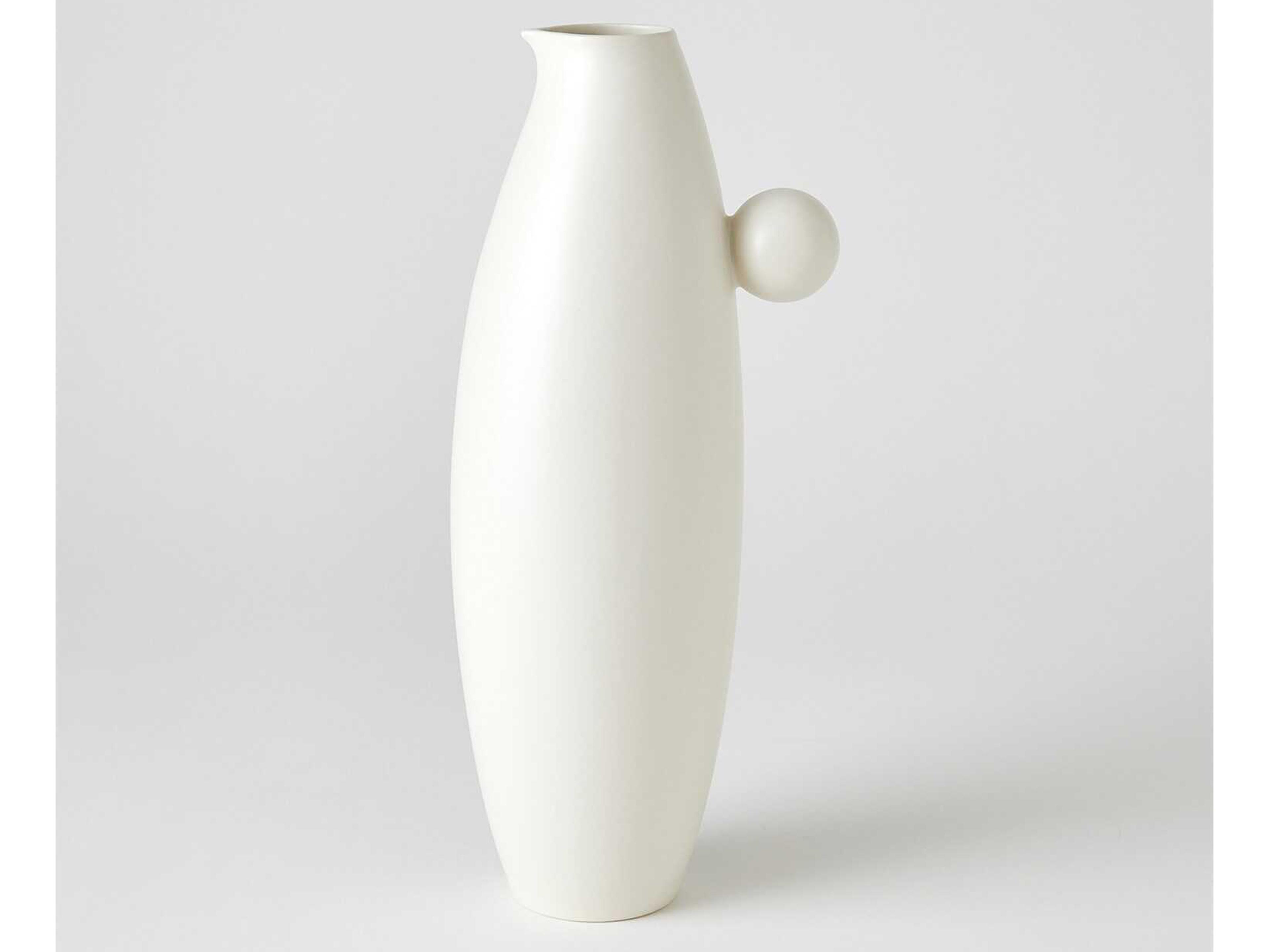 Global Views Ball Handled White 6" Pitcher