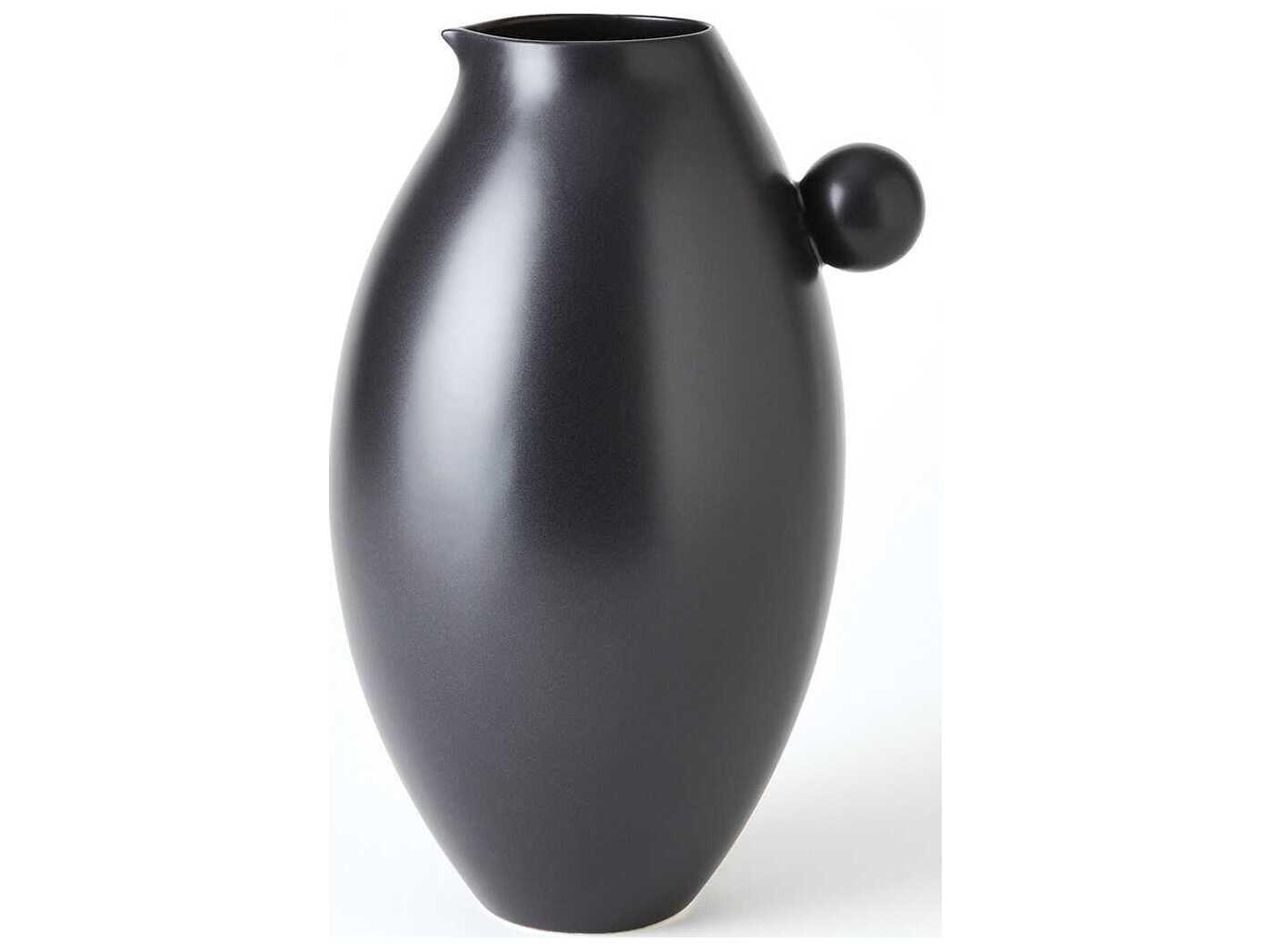 Global Views Ball Handled Black 8" Pitcher