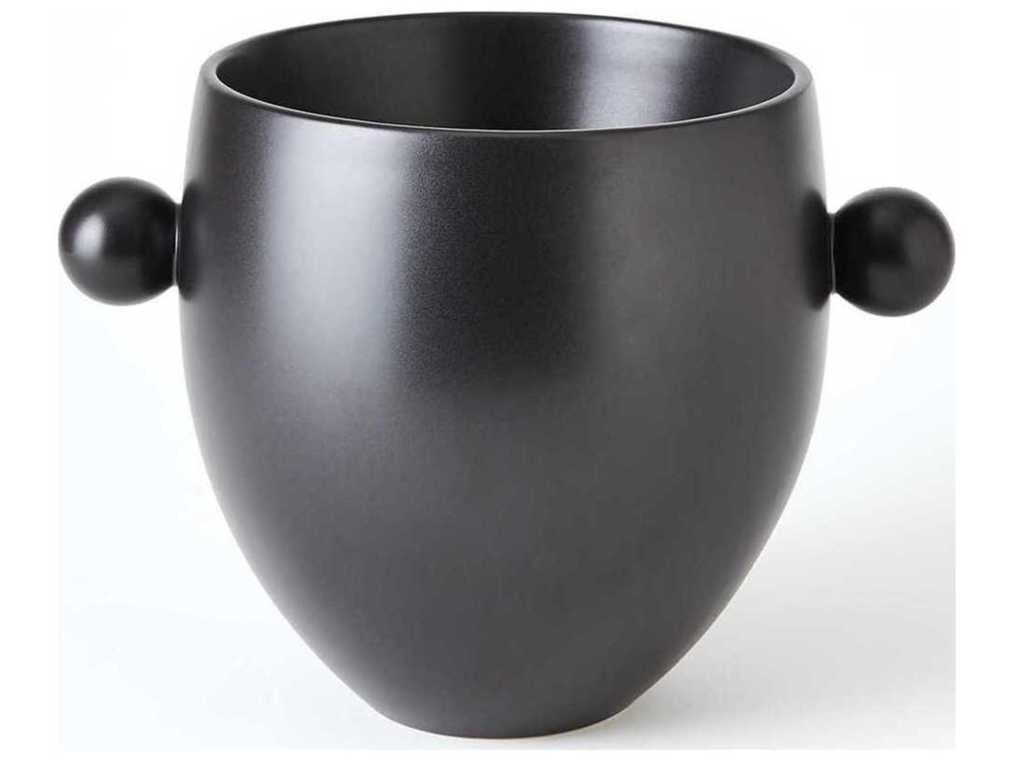 Global Views Ball Handled Black Ice Bucket