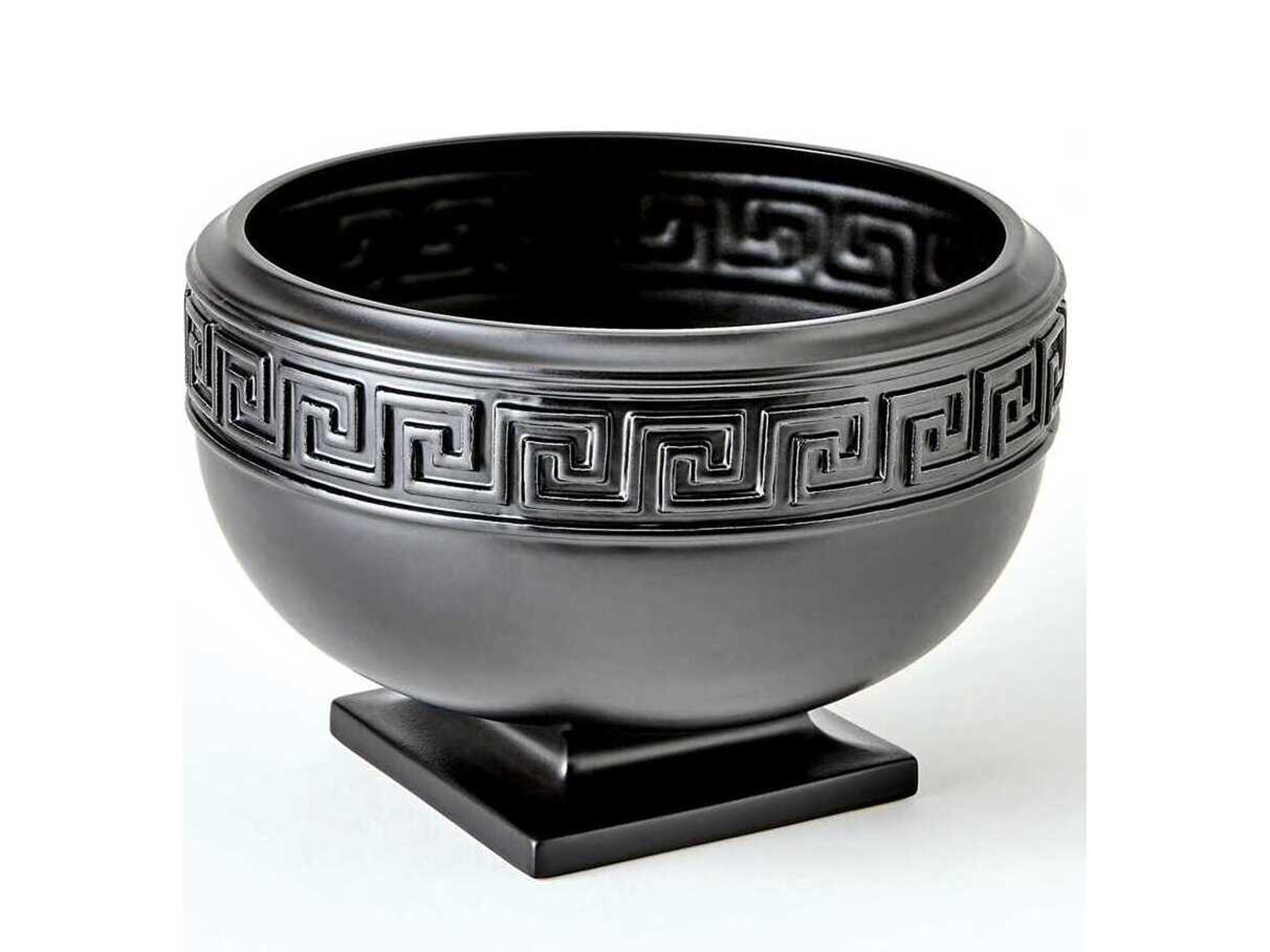 Global Views Greek Key Black Bowl