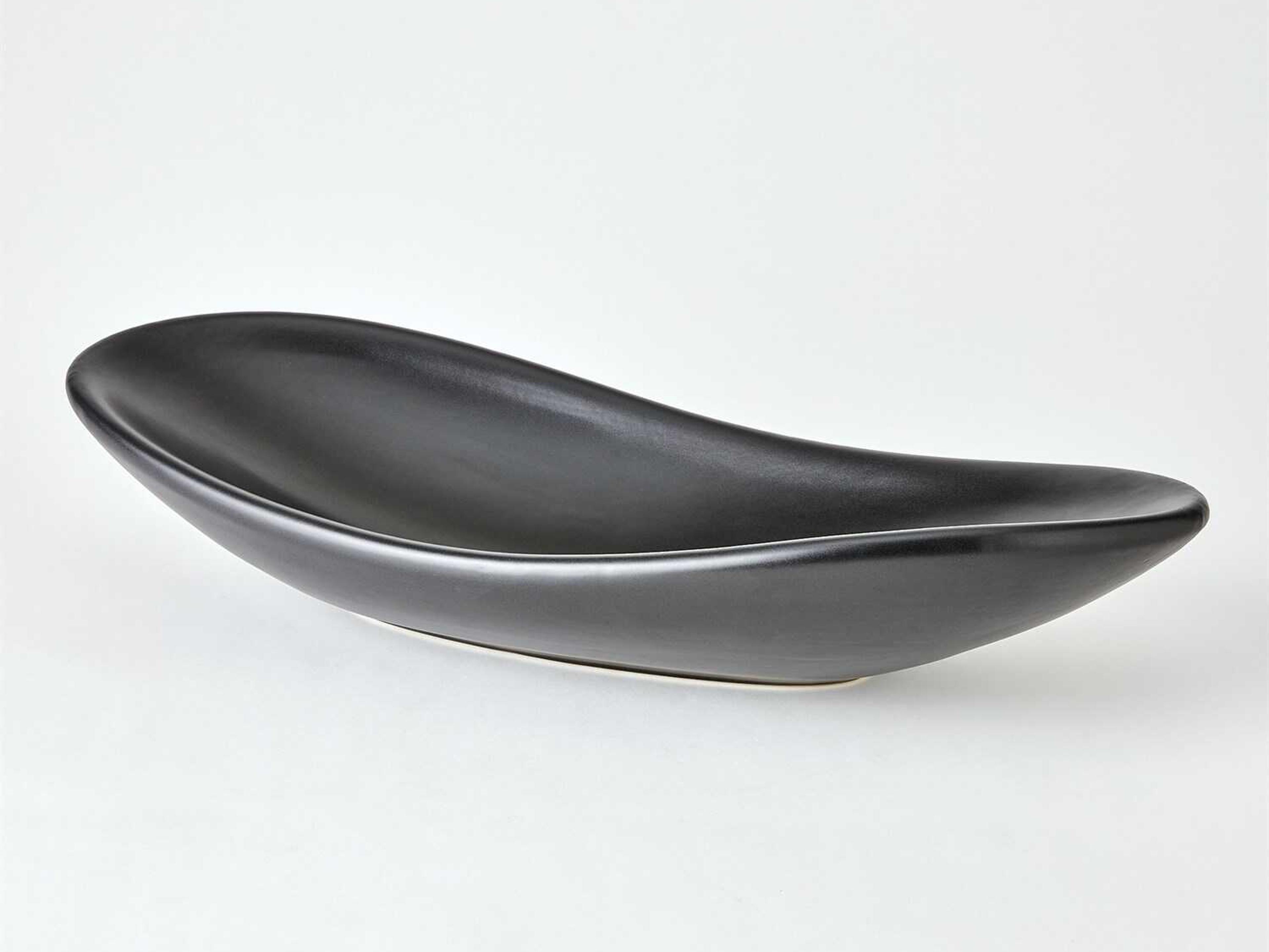 Oblong Matte Black Platter Bowl
