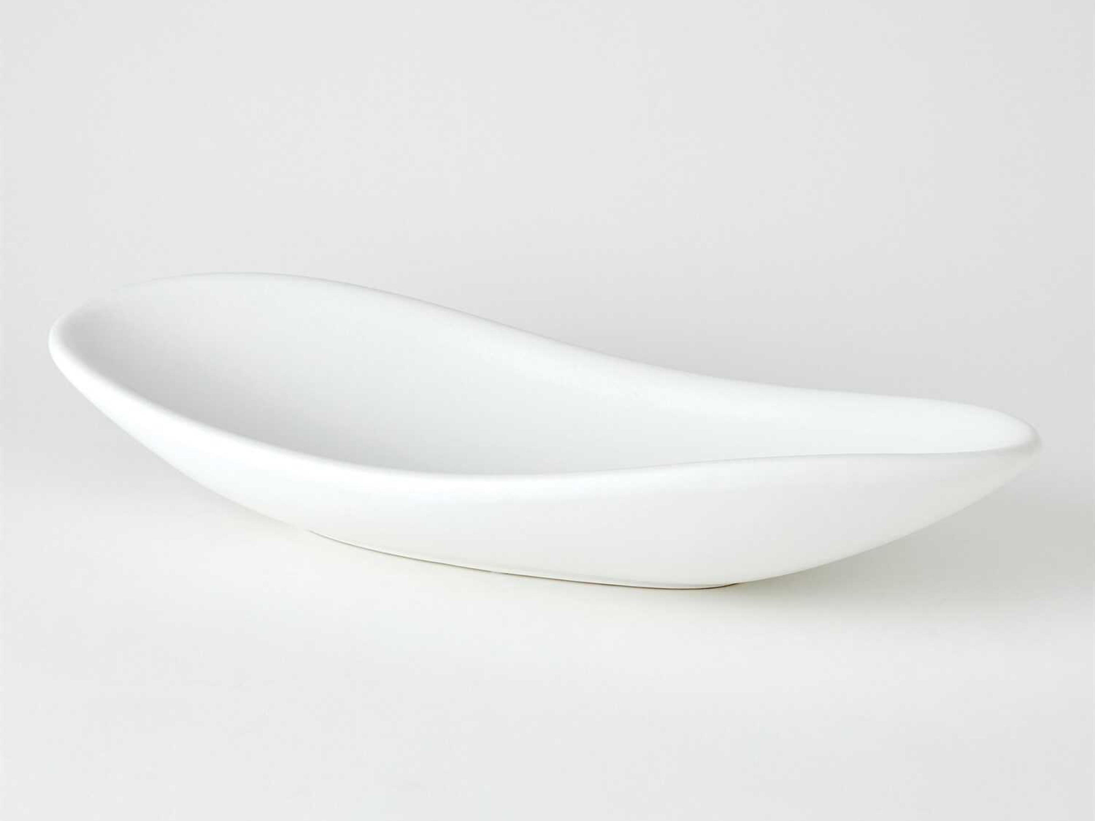 Global Views Oblong Matte White Platter Bowl