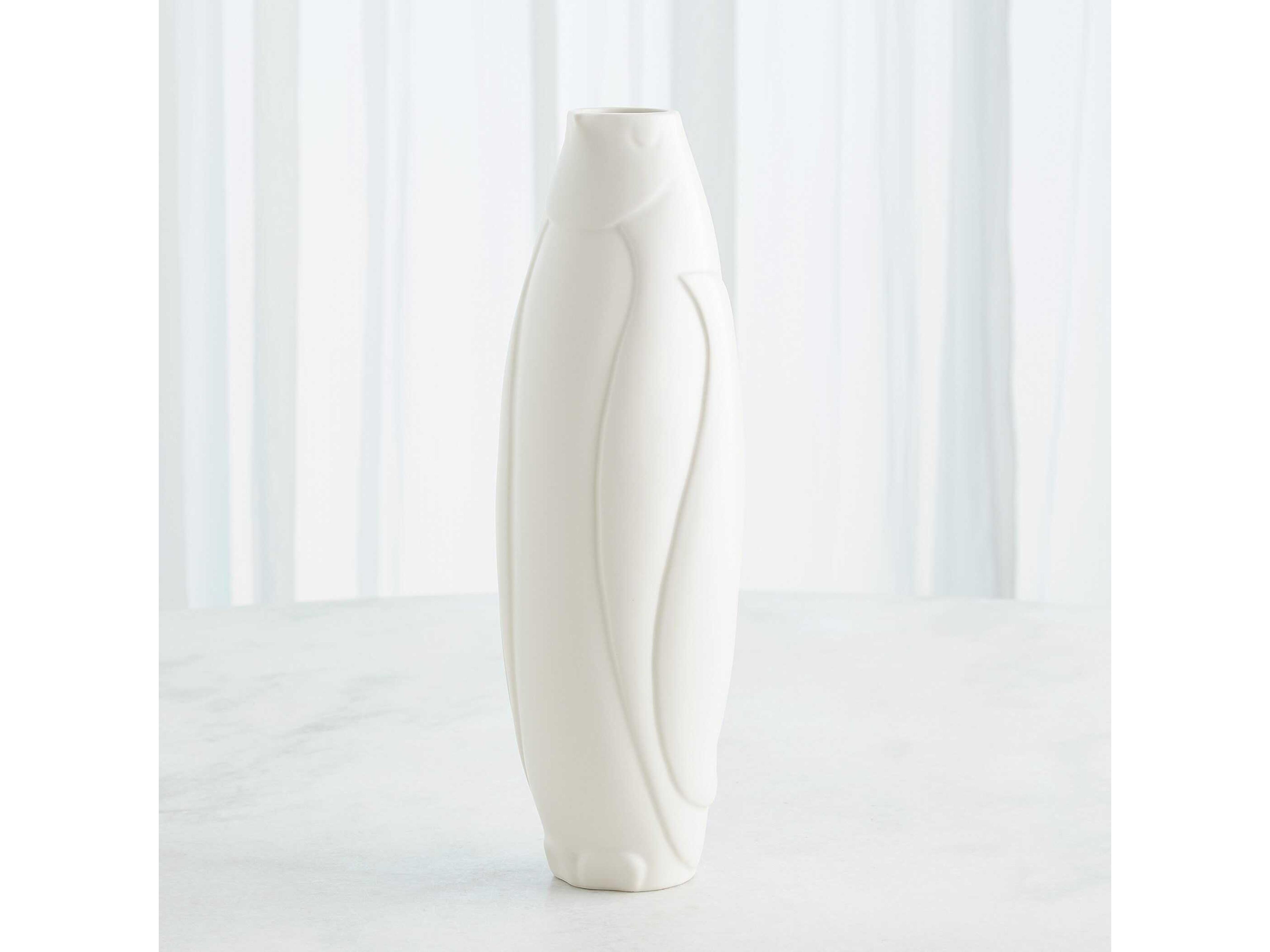 Global Views Penguin Matte White Vase
