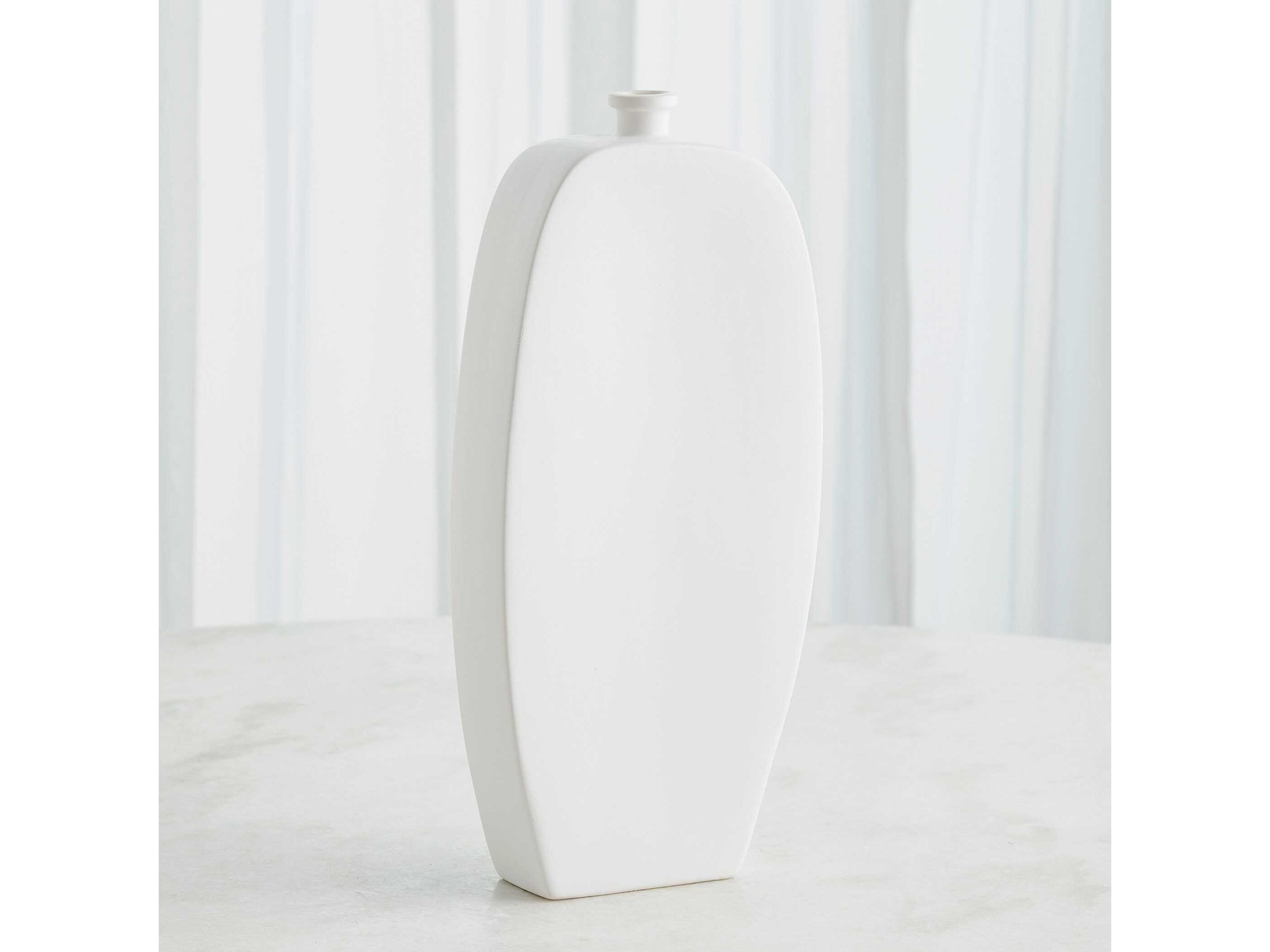 Global Views Bridwell Matte White Bottle
