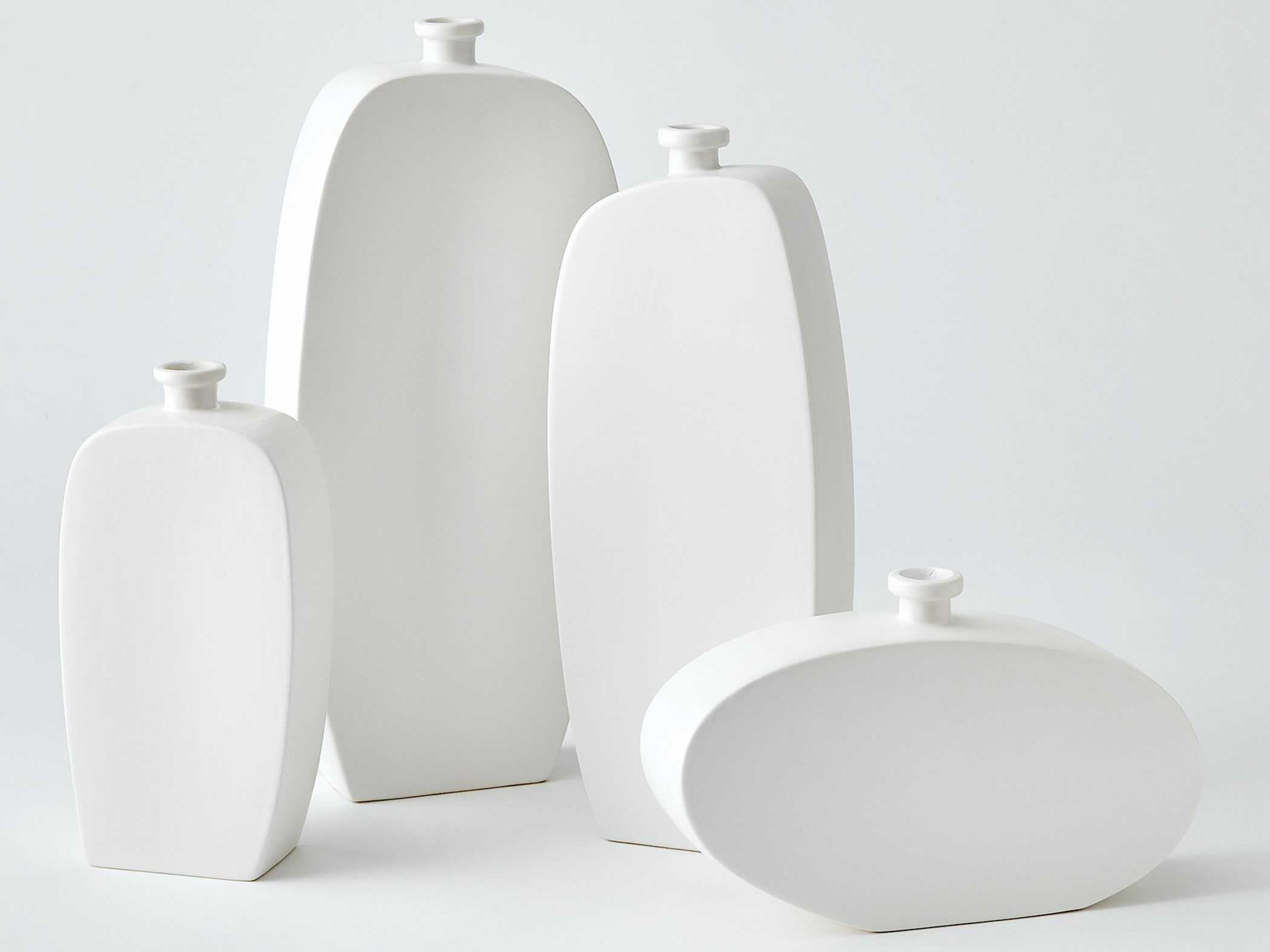 Global Views Bridwell Matte White Bottle