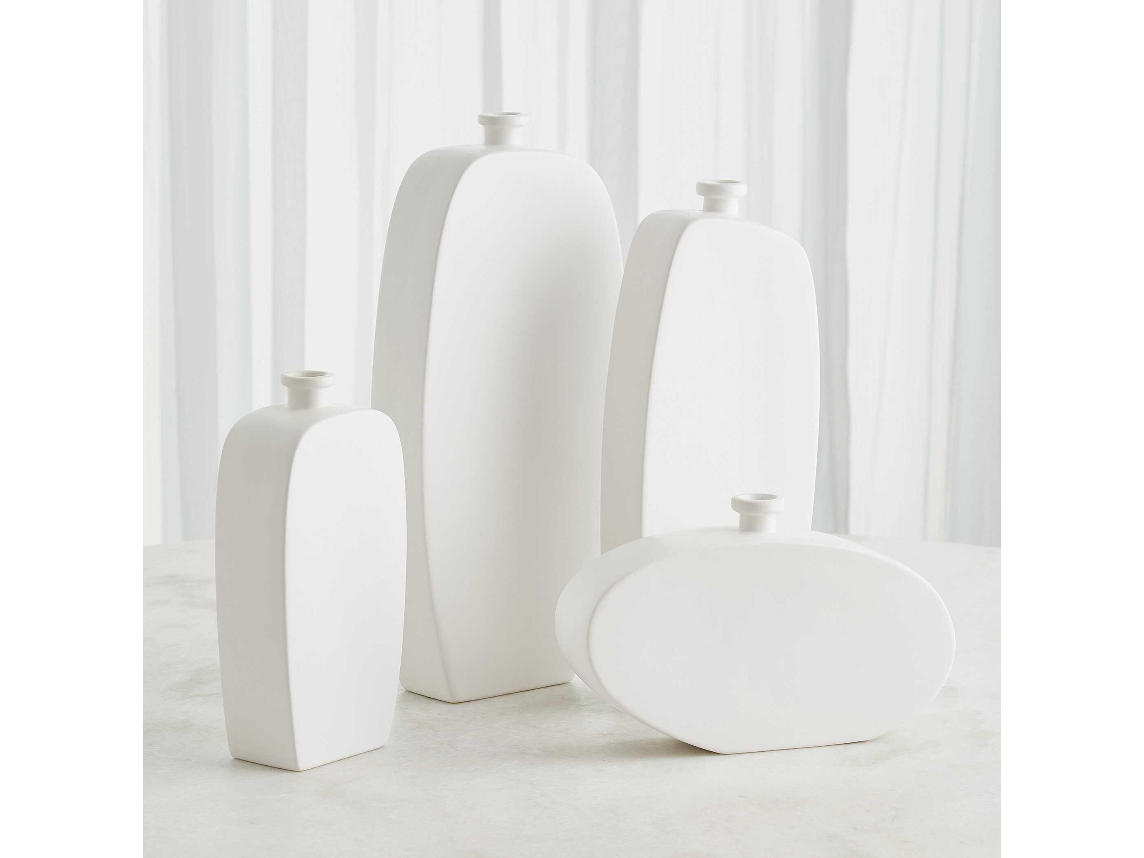 Global Views Bridwell Matte White Bottle