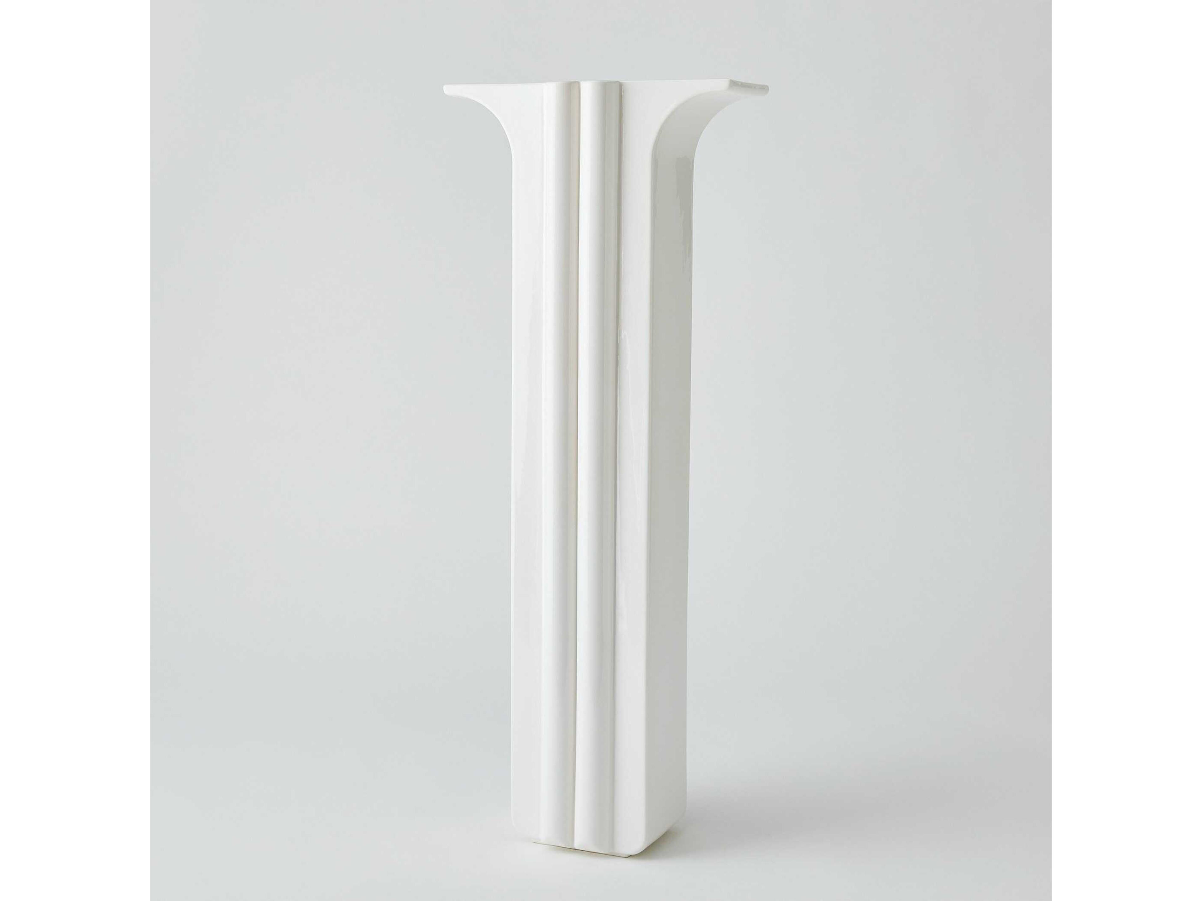 Global Views Flying Column White Vase