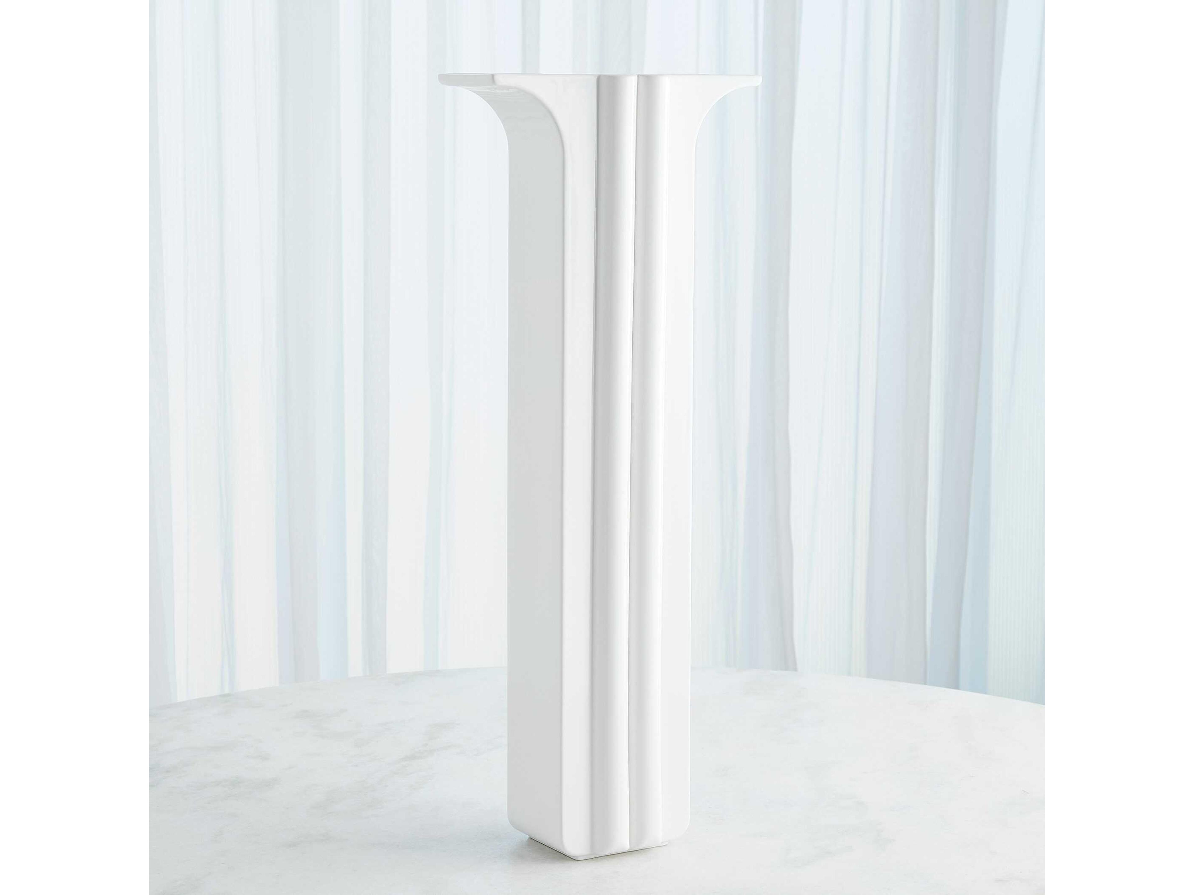 Global Views Flying Column White Vase