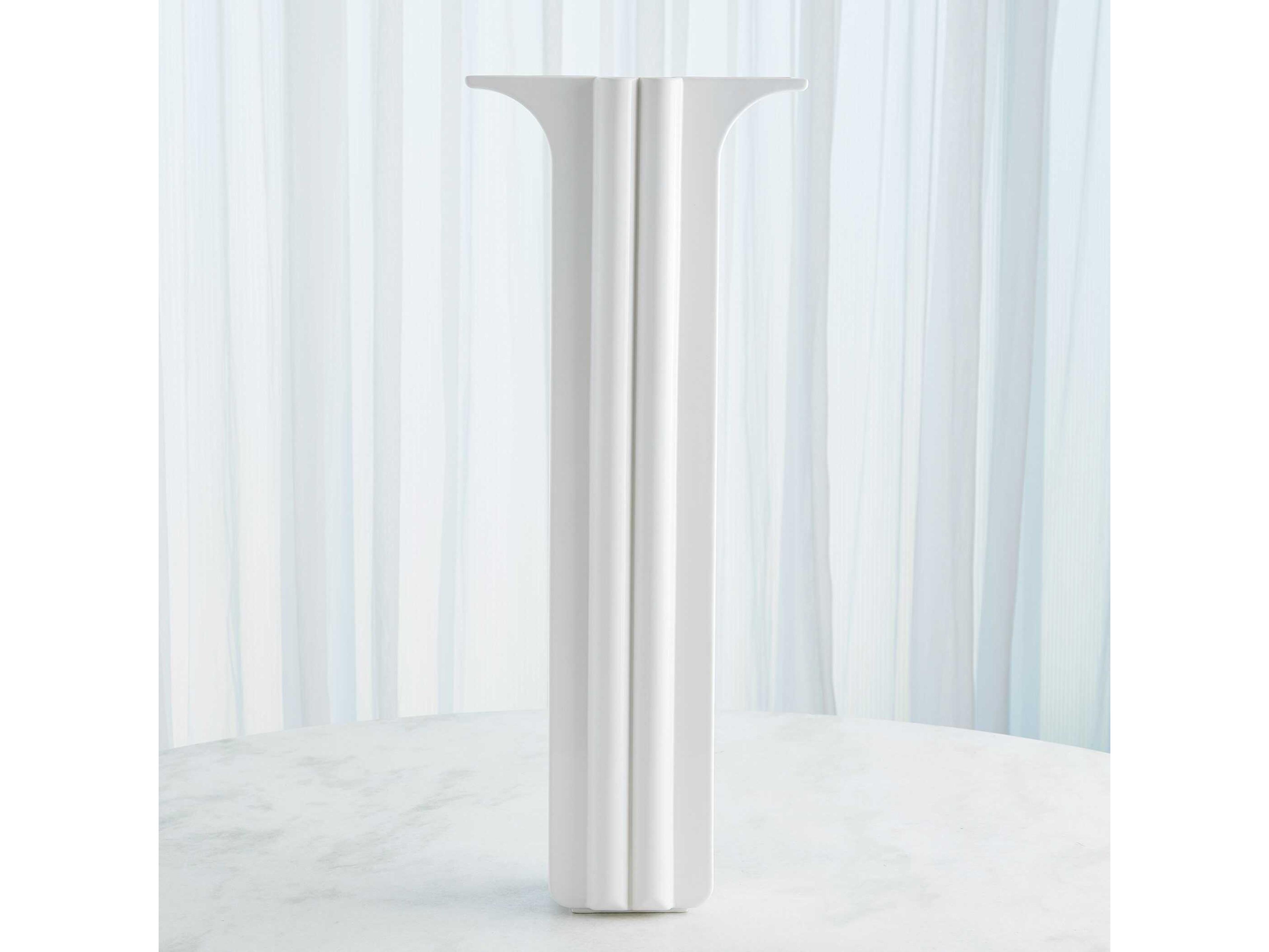 Global Views Flying Column White Vase