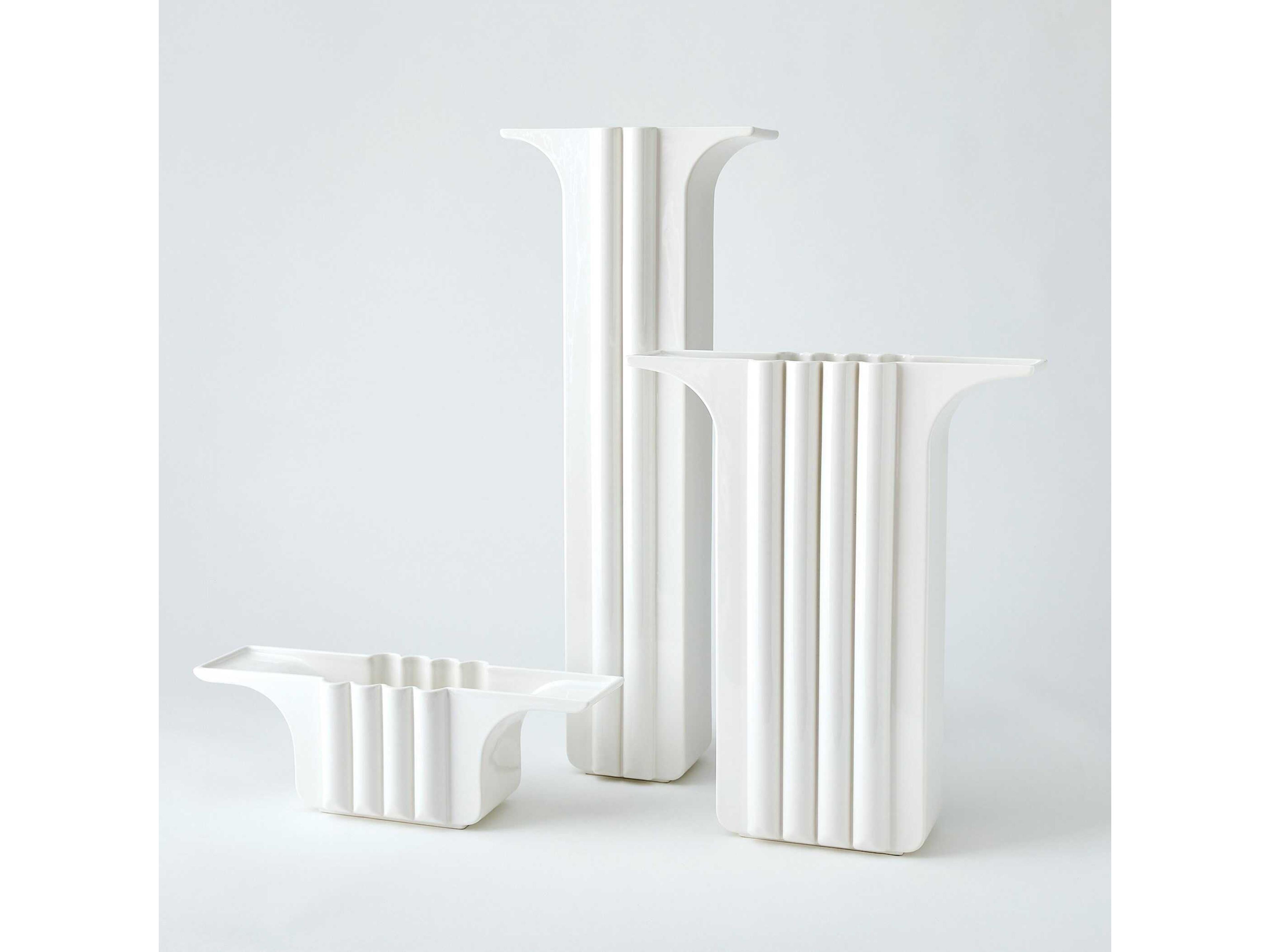 Global Views Flying Column White Vase