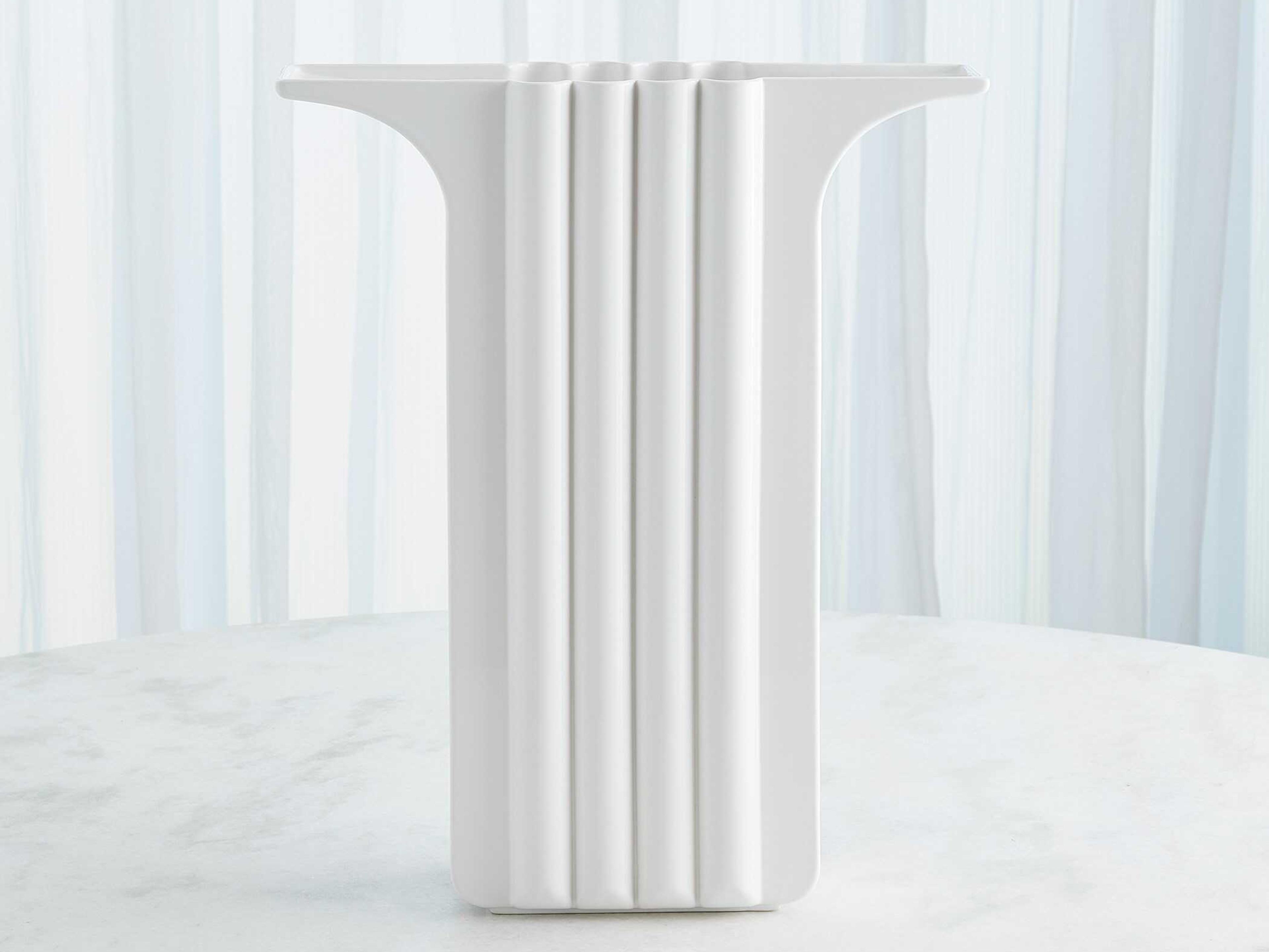 Global Views Flying Column White Vase