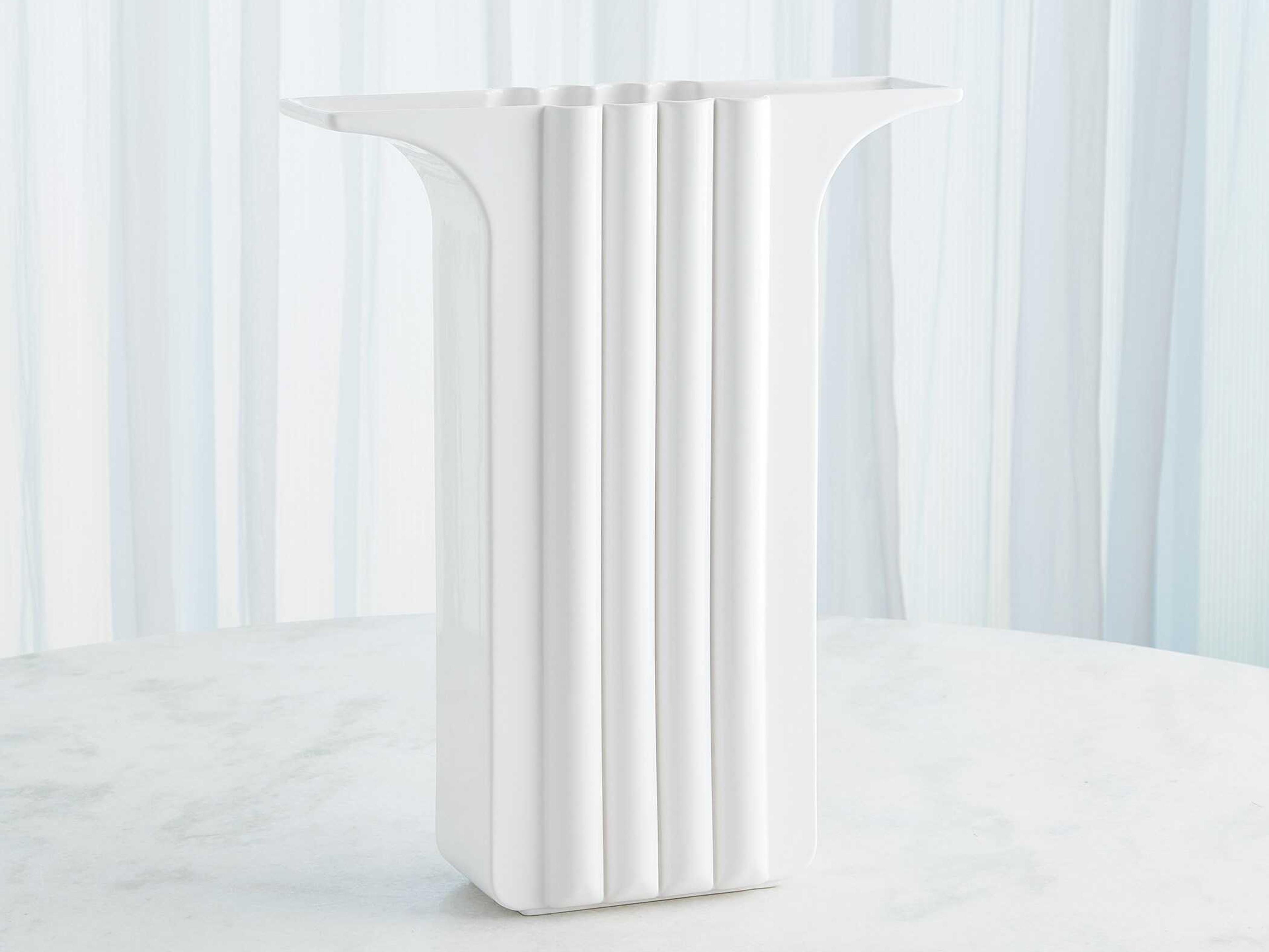 Global Views Flying Column White Vase