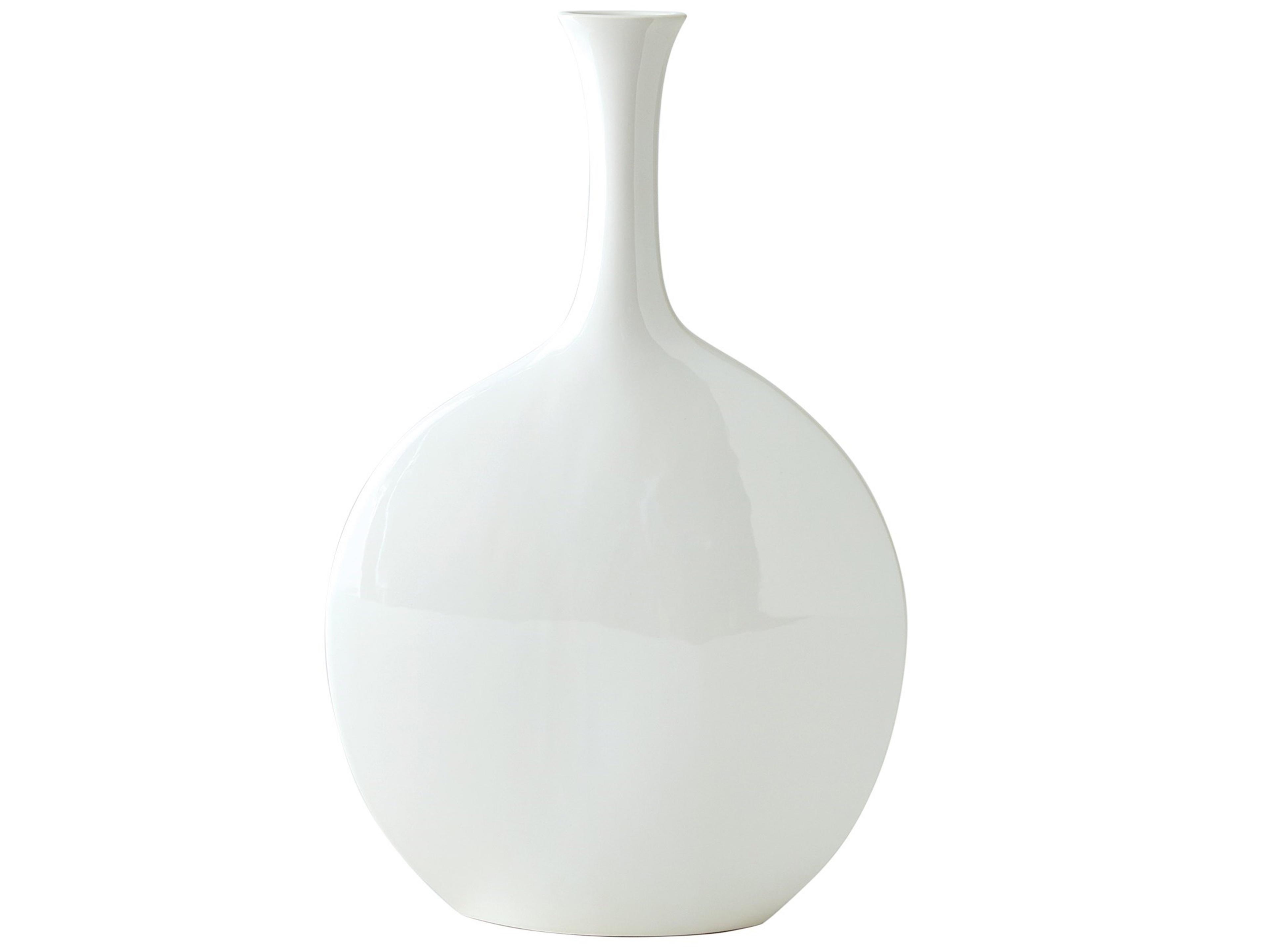 Global Views Silhouette Round White Vase