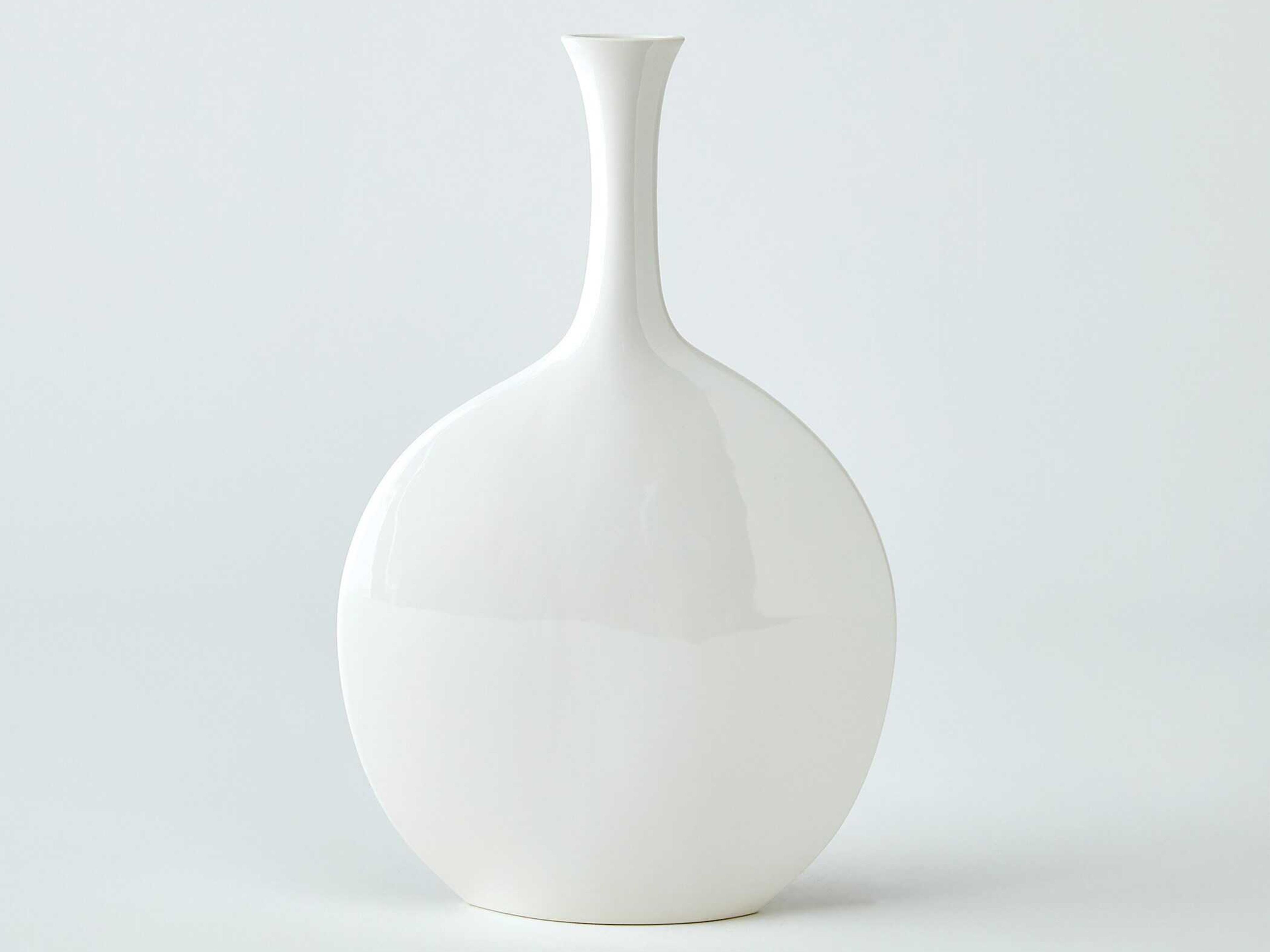 Global Views Silhouette Round White Vase