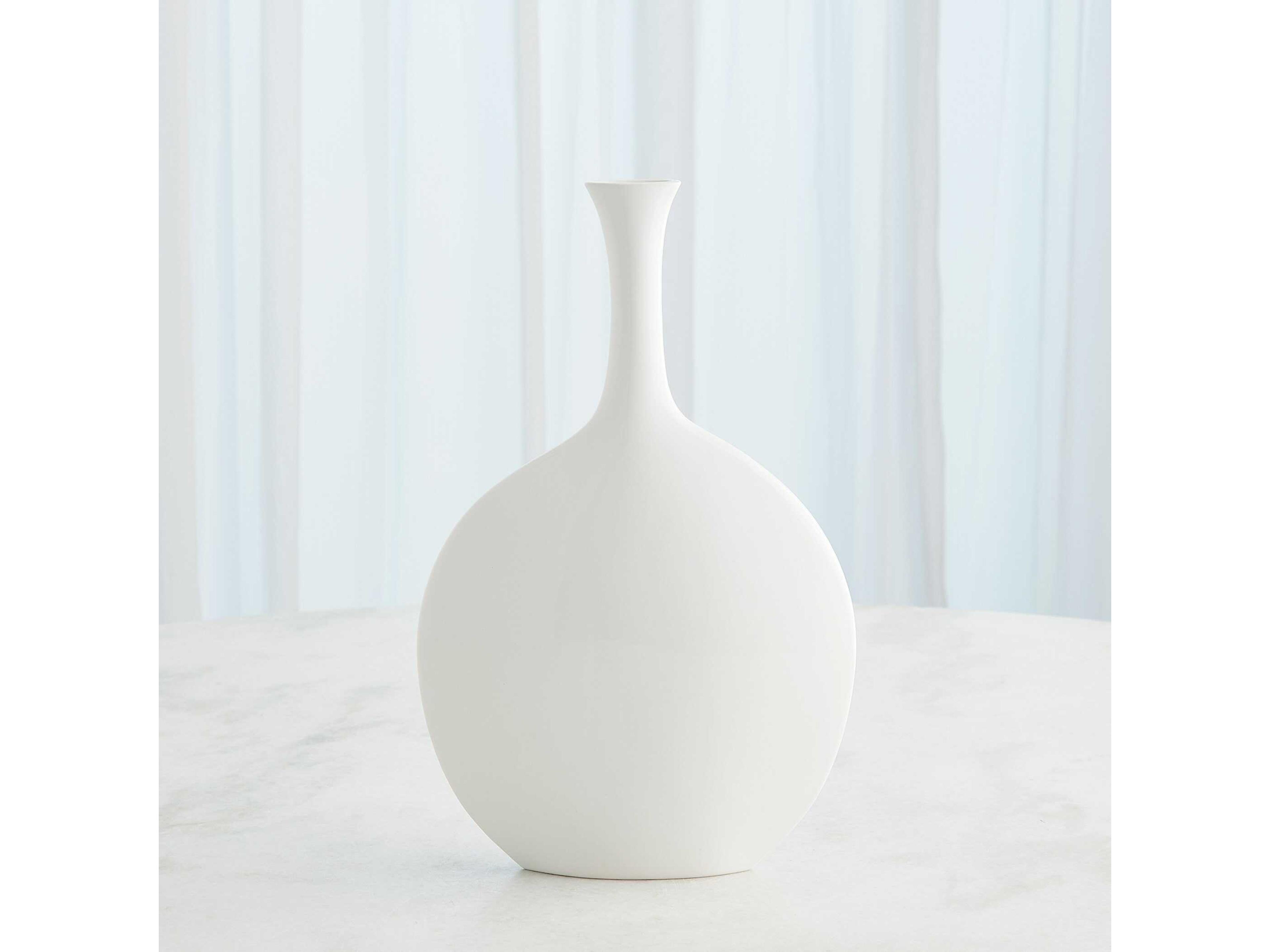 Global Views Silhouette Round White Vase