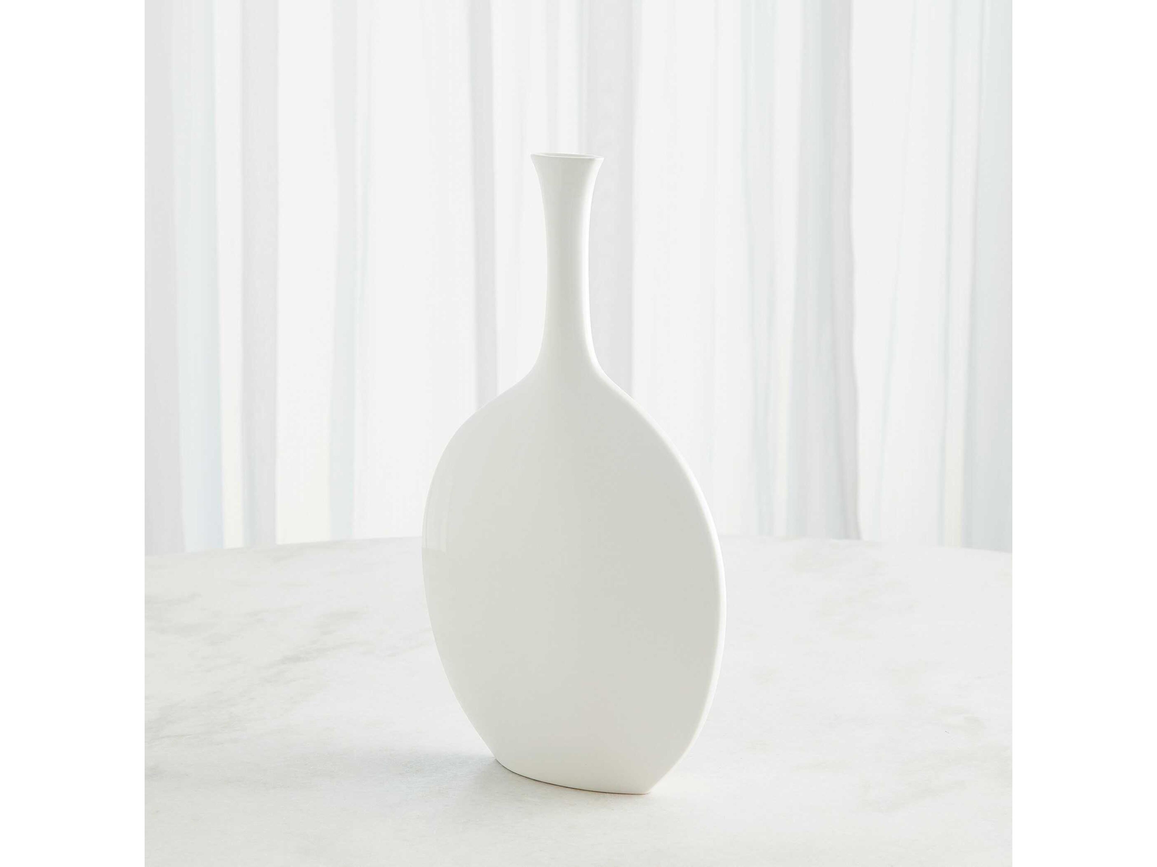 Global Views Silhouette Round White Vase