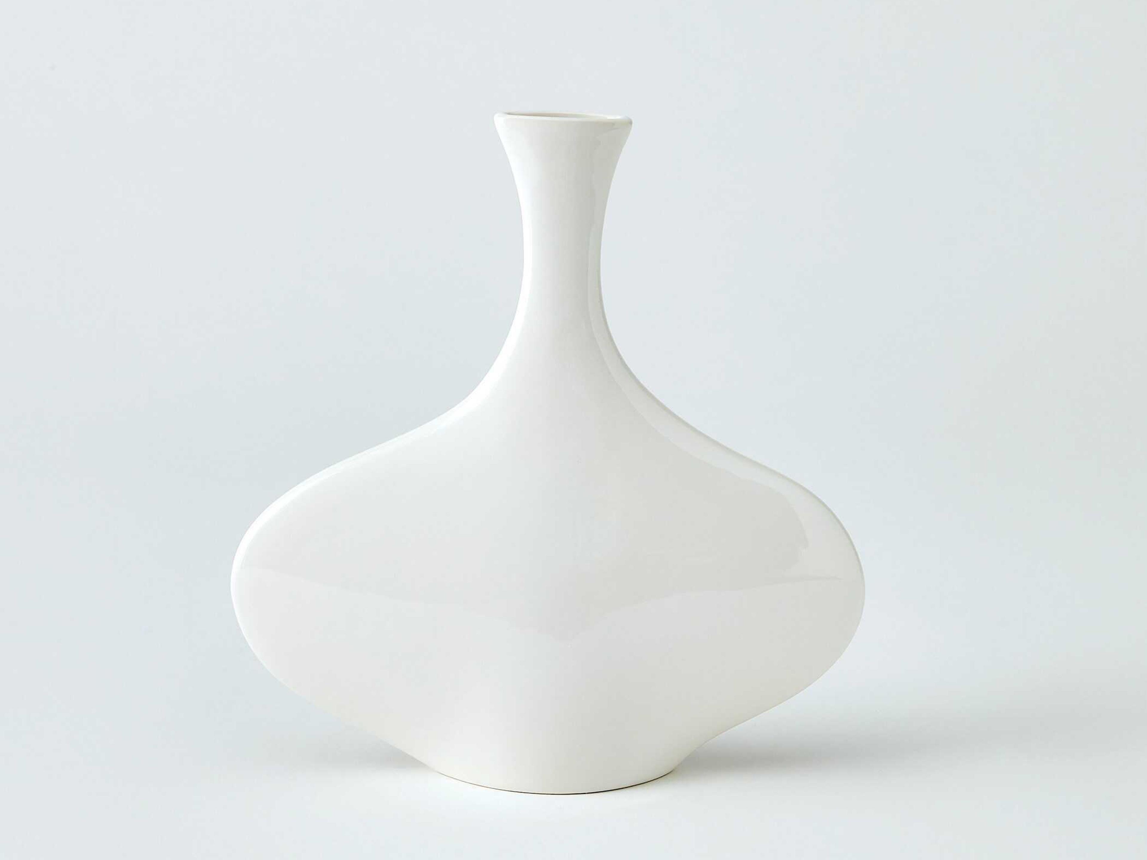 Global Views Silhouette Wide White Vase