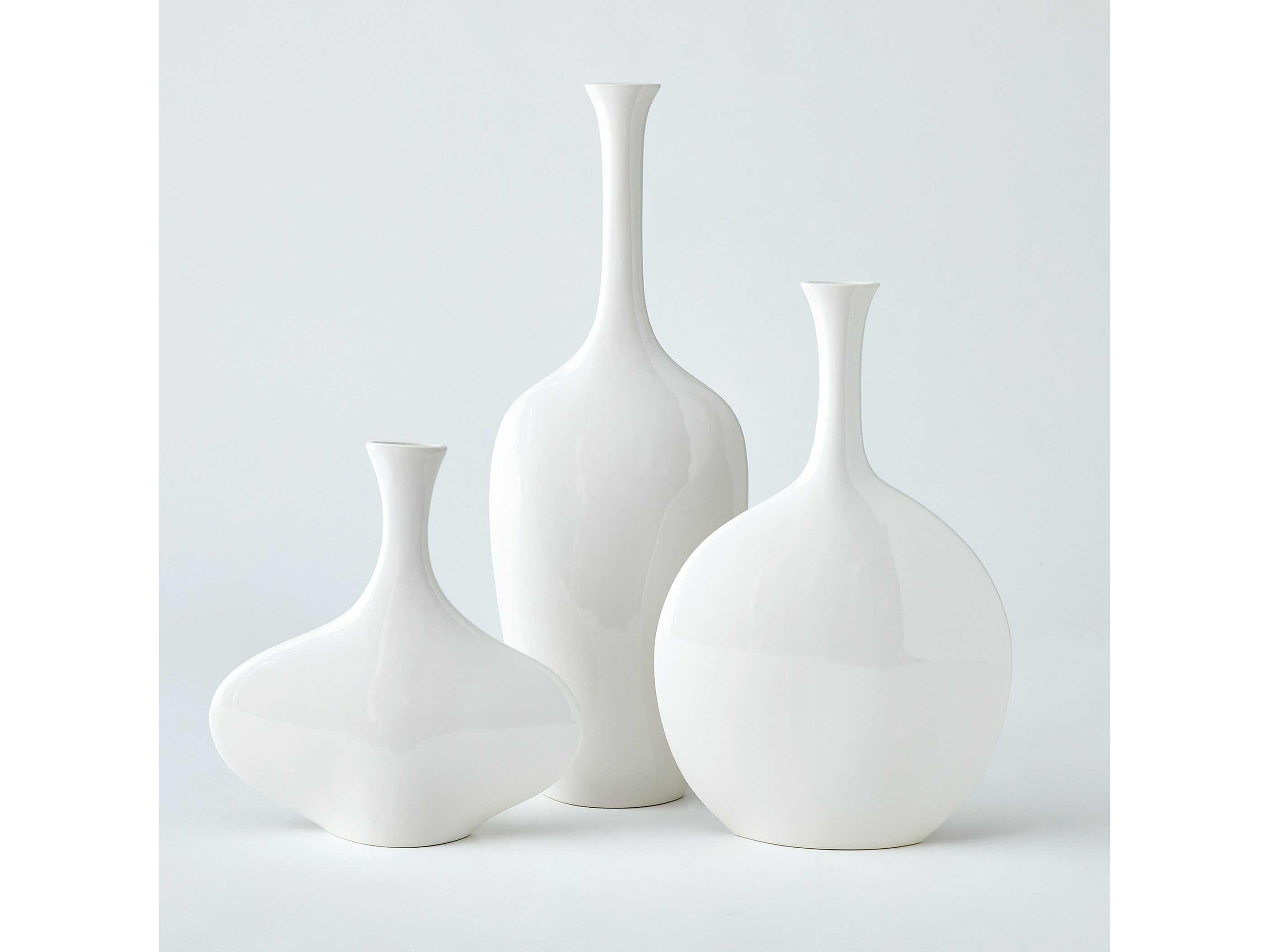 Global Views Silhouette Wide White Vase