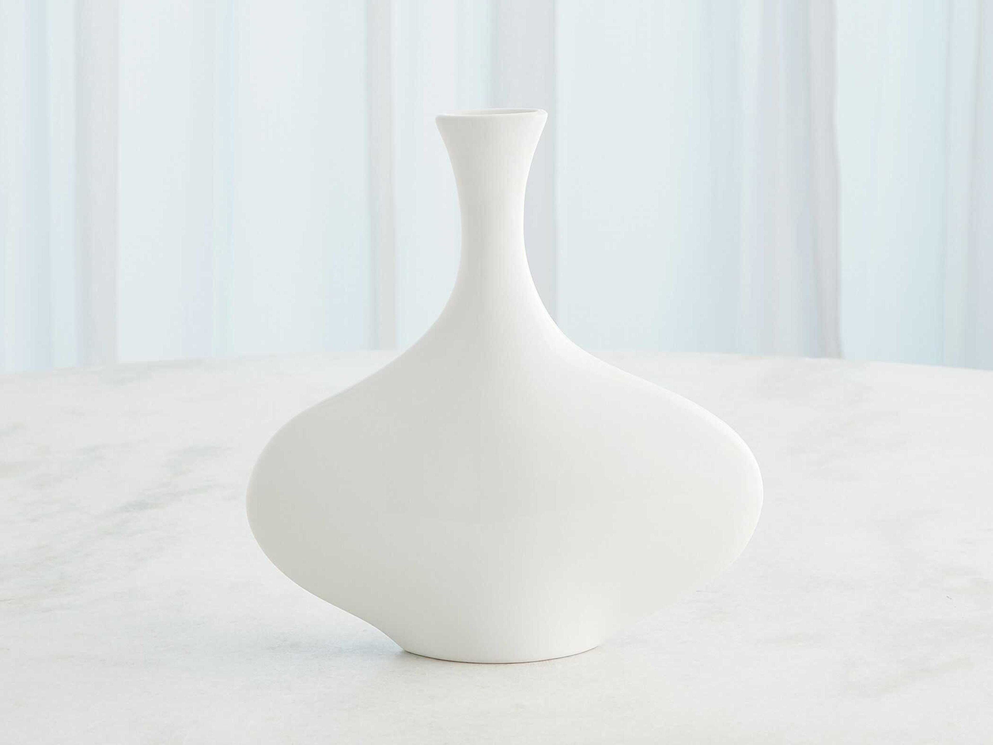 Global Views Silhouette Wide White Vase