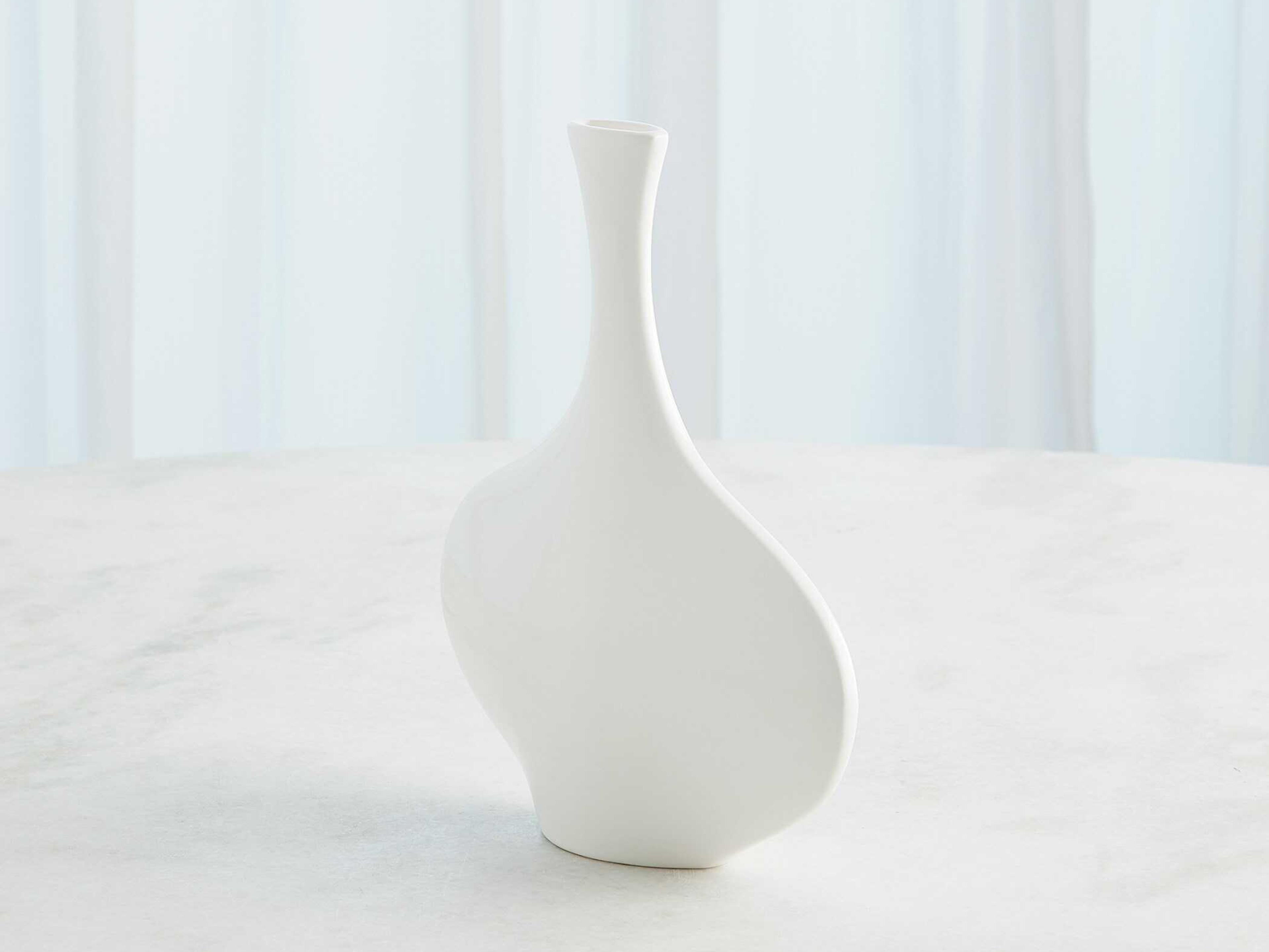 Global Views Silhouette Wide White Vase